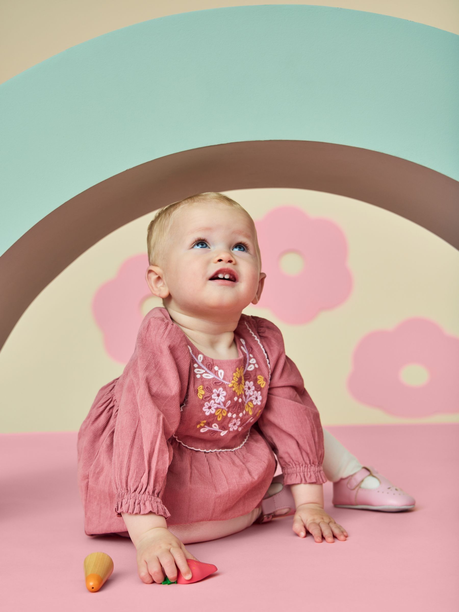 Dusky Pink Embroidered Dress Set - Image 2 of 8 Dusky Pink Embroidered Dress Set - Image 2 of 8