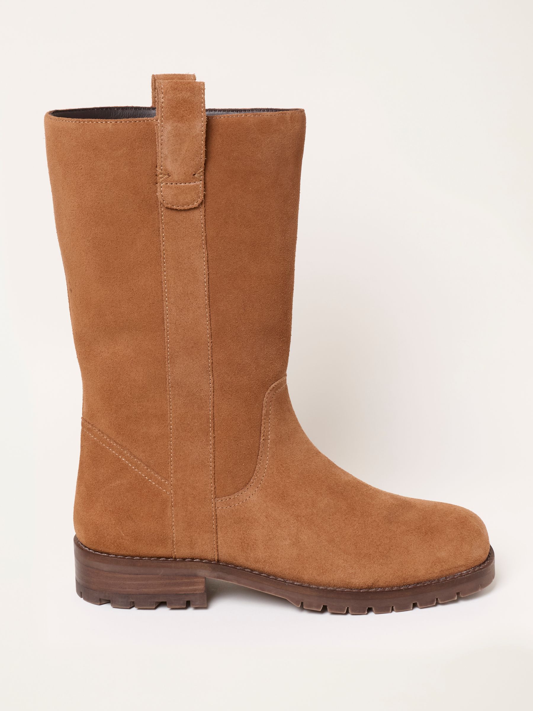 Tan Brown Leather Mid Calf Boot - Image 1 of 3 Tan Brown Leather Mid Calf Boot - Image 1 of 3
