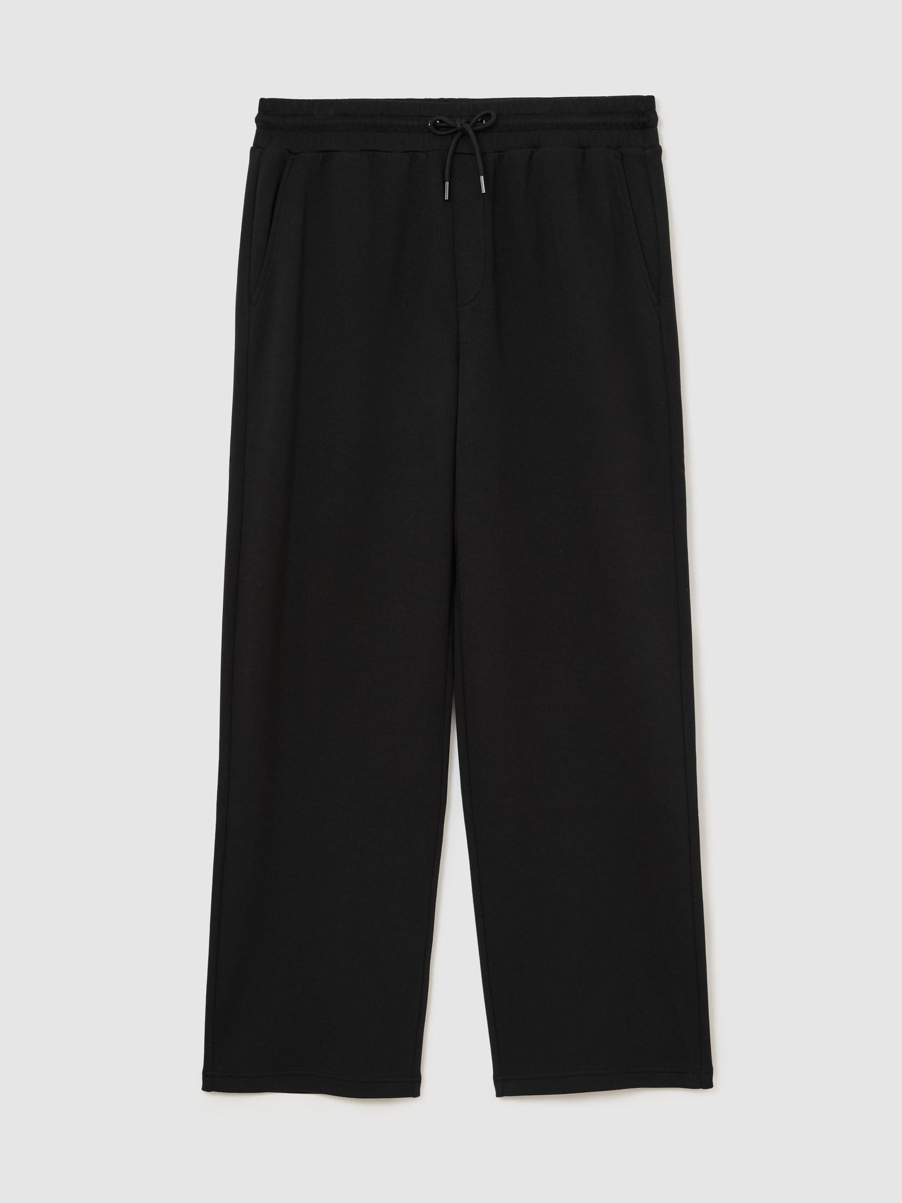 Sueded Interlock Jersey Relaxed-Fit Joggers in Black - Image 2 of 8
