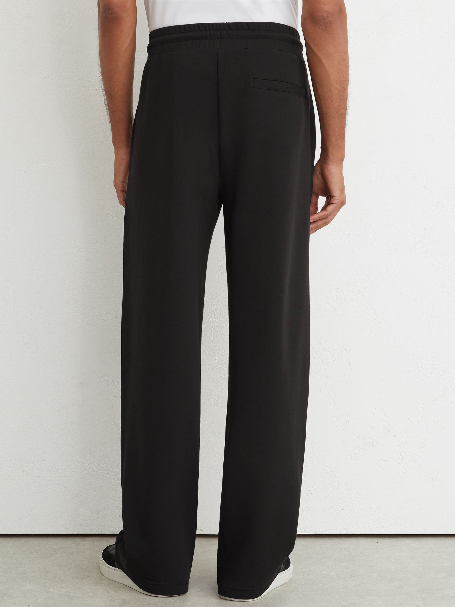 Sueded Interlock Jersey Relaxed-Fit Joggers in Black - Image 7 of 8