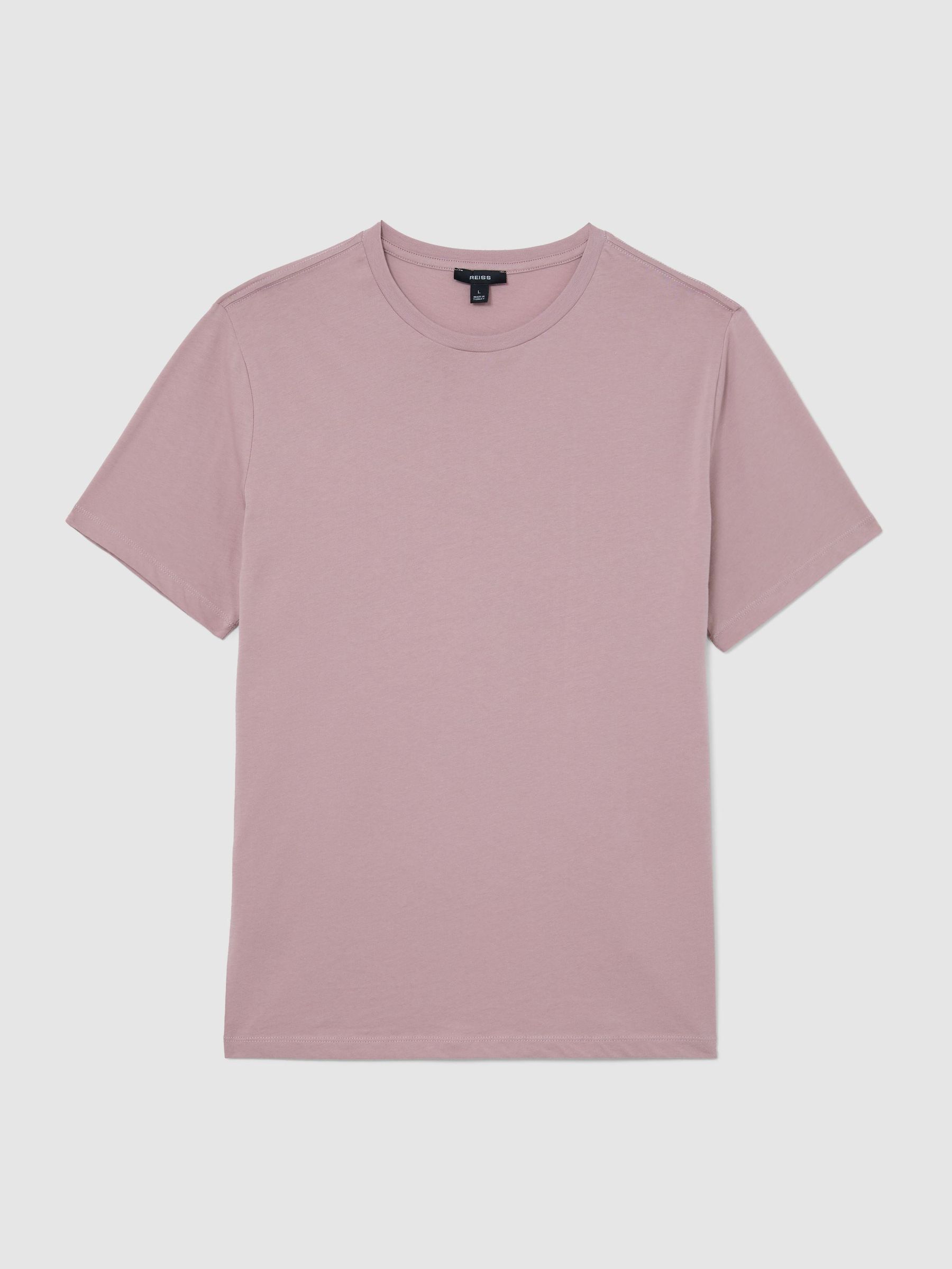 Cotton Crew-Neck Tailored-Fit T-Shirt in Dusty Rose - Image 2 of 5