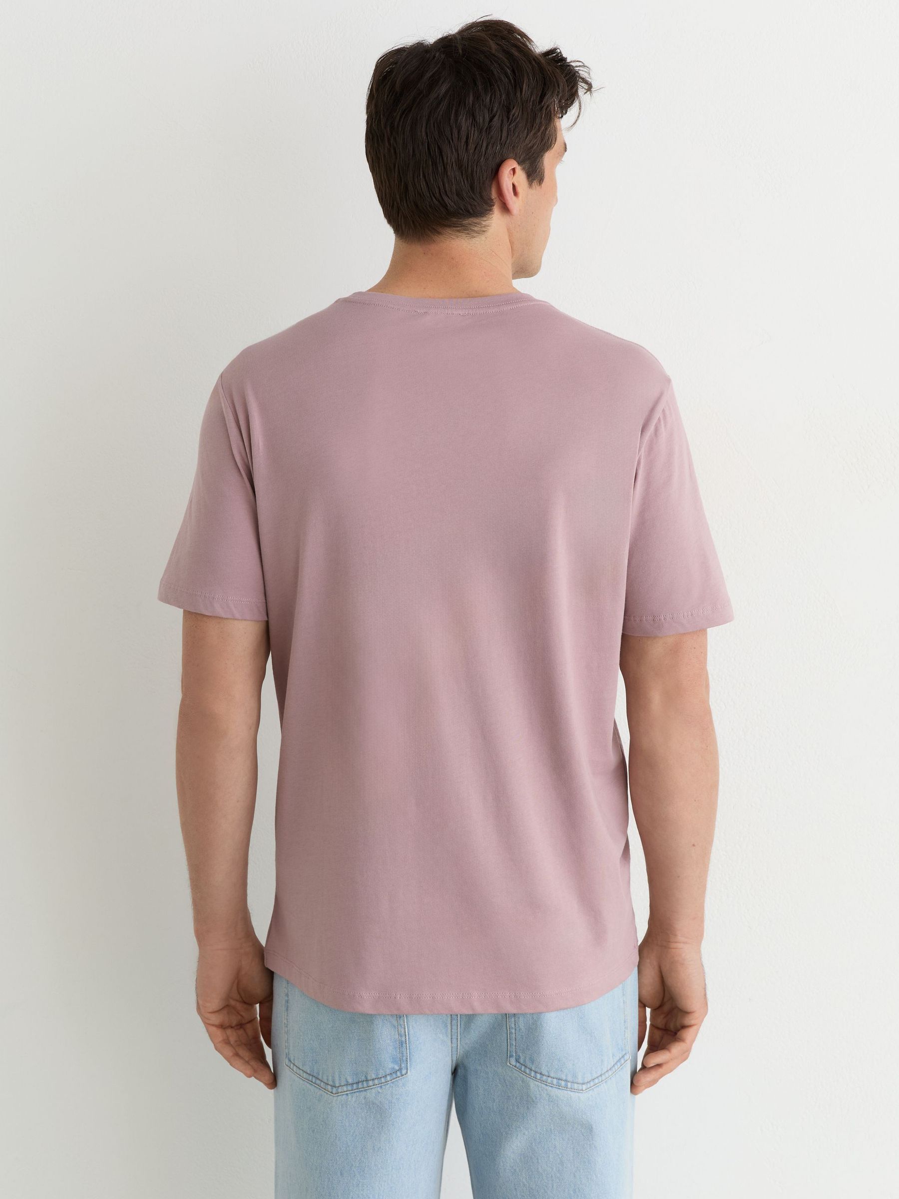 Cotton Crew-Neck Tailored-Fit T-Shirt in Dusty Rose - image 4