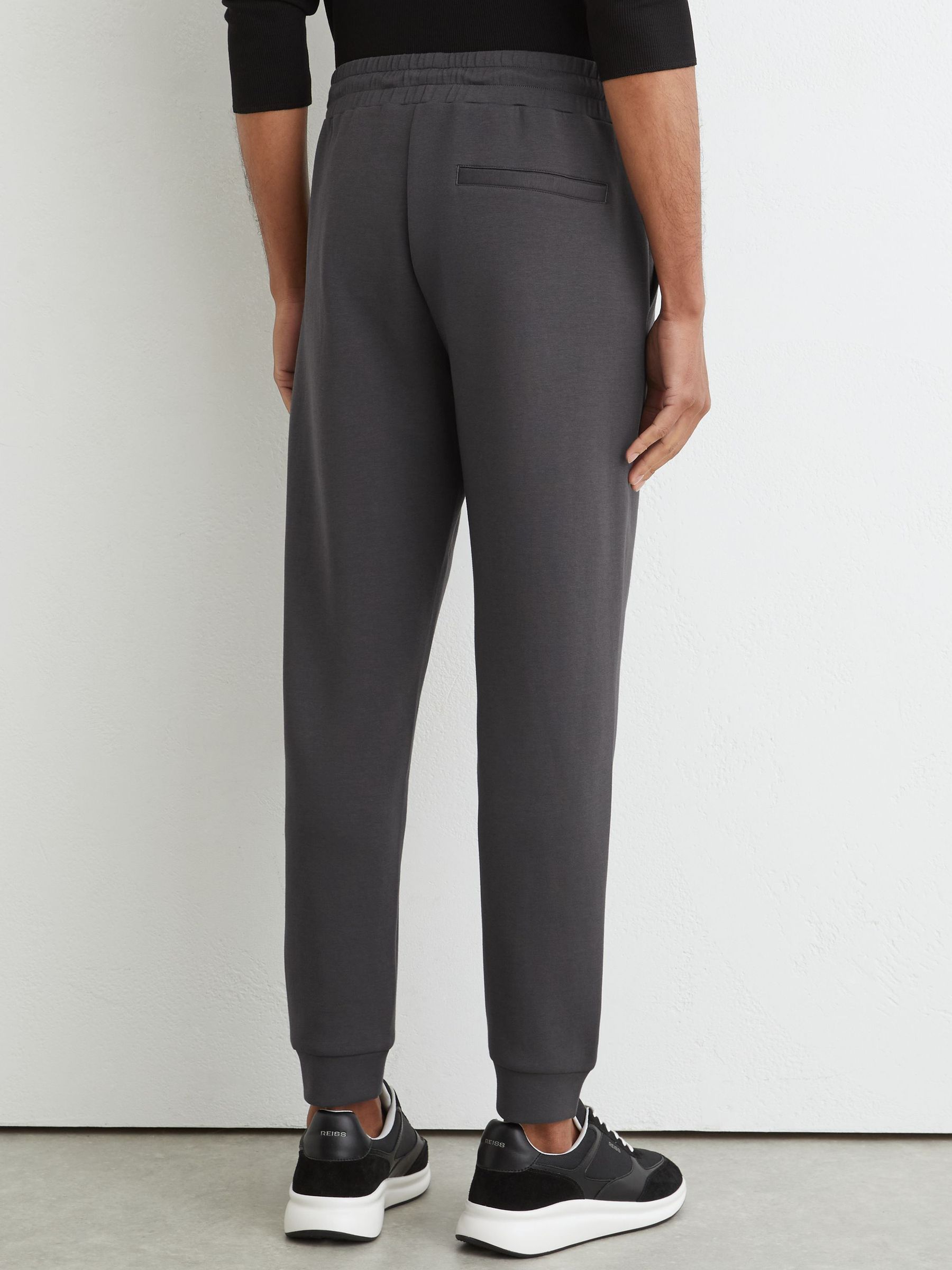 Premium Interlock Cuffed Joggers in Charcoal Grey - Image 5 of 6