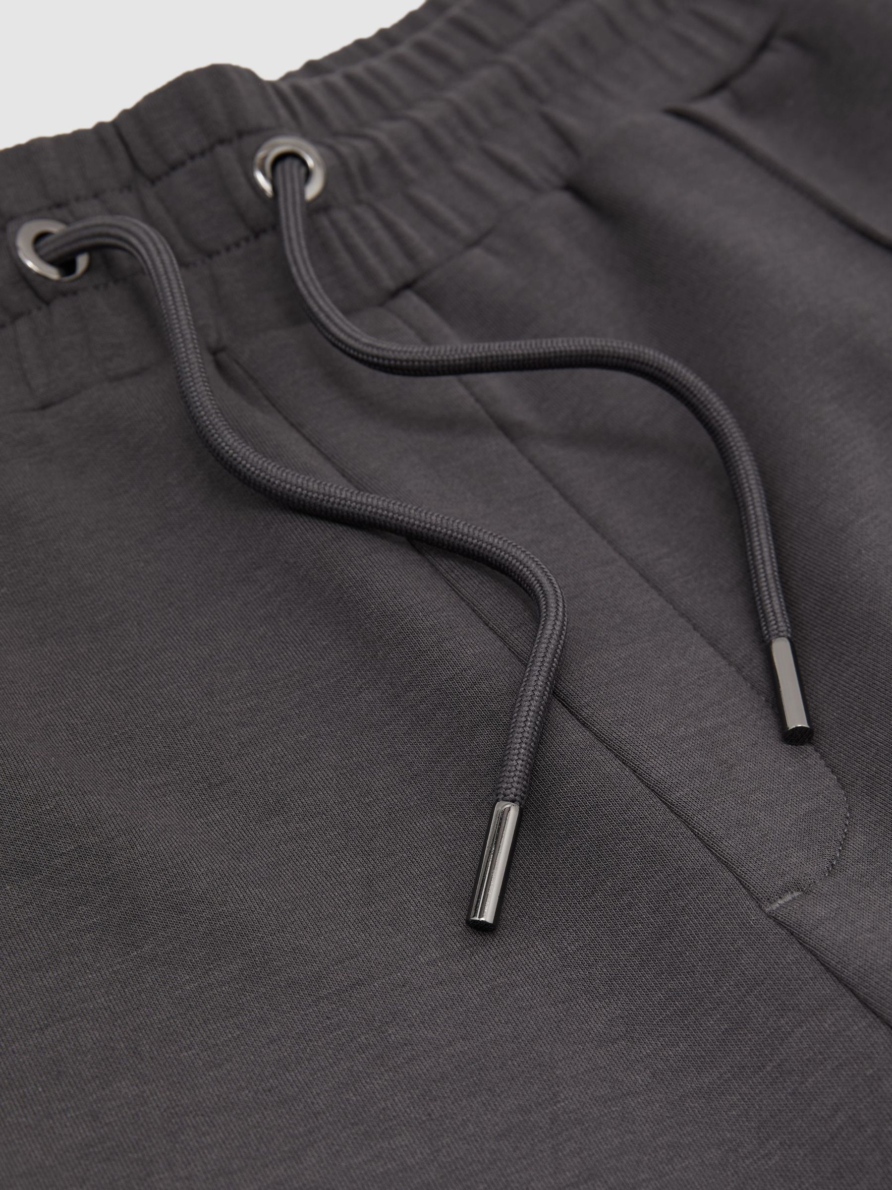 Premium Interlock Cuffed Joggers in Charcoal Grey - Image 6 of 6