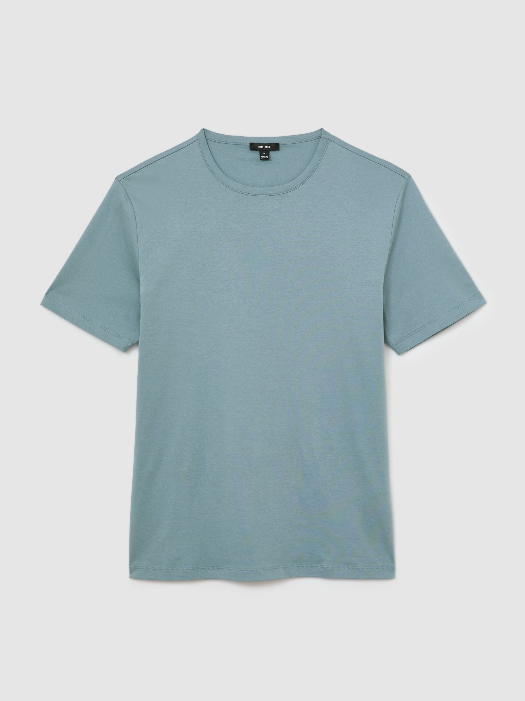 Air-Water Cotton Tailored-Fit T-Shirt in Dusty Blue - Image 2 of 6 Air-Water Cotton Tailored-Fit T-Shirt in Dusty Blue - Image 2 of 6