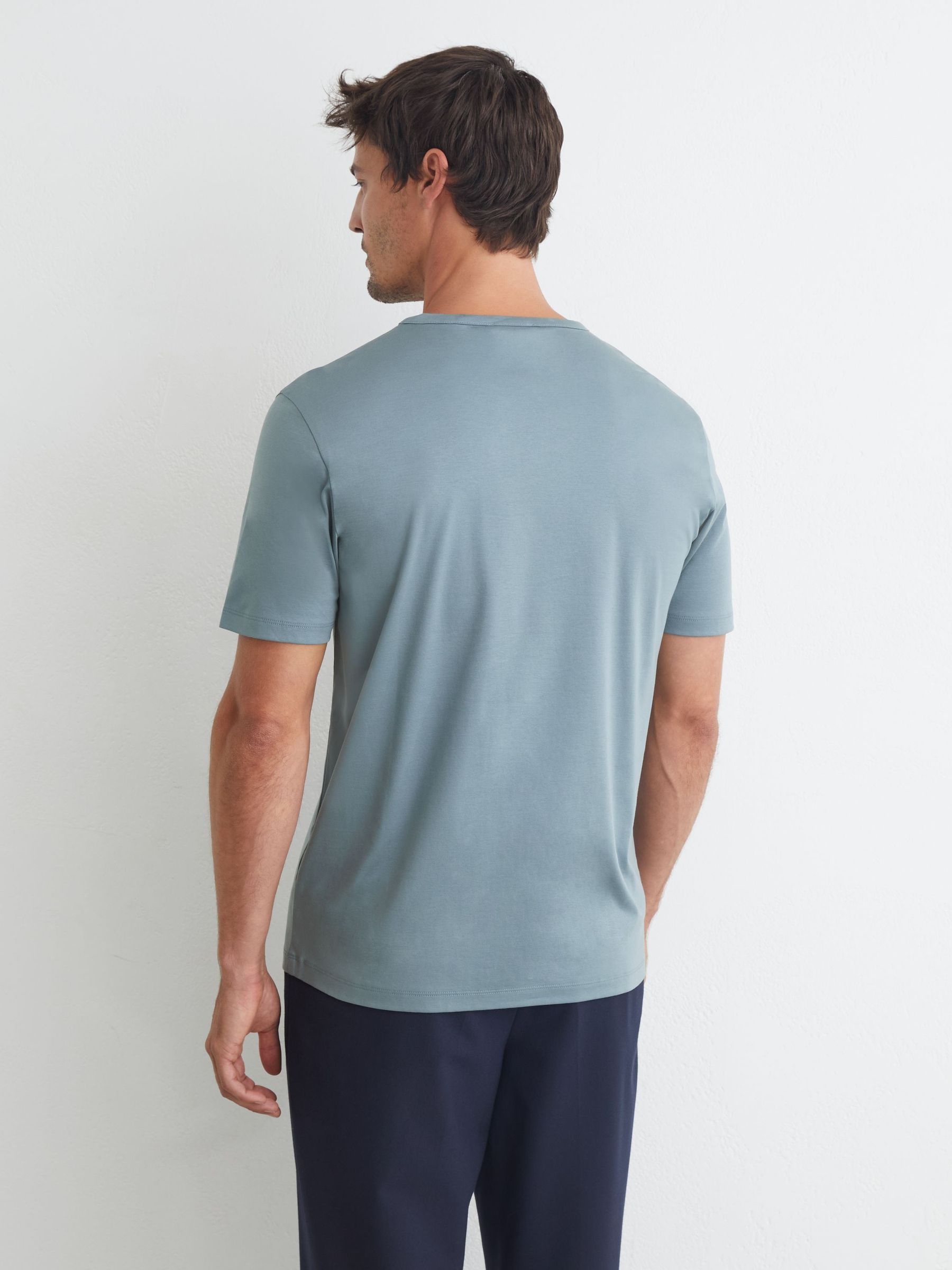 Air-Water Cotton Tailored-Fit T-Shirt in Dusty Blue - Image 5 of 6