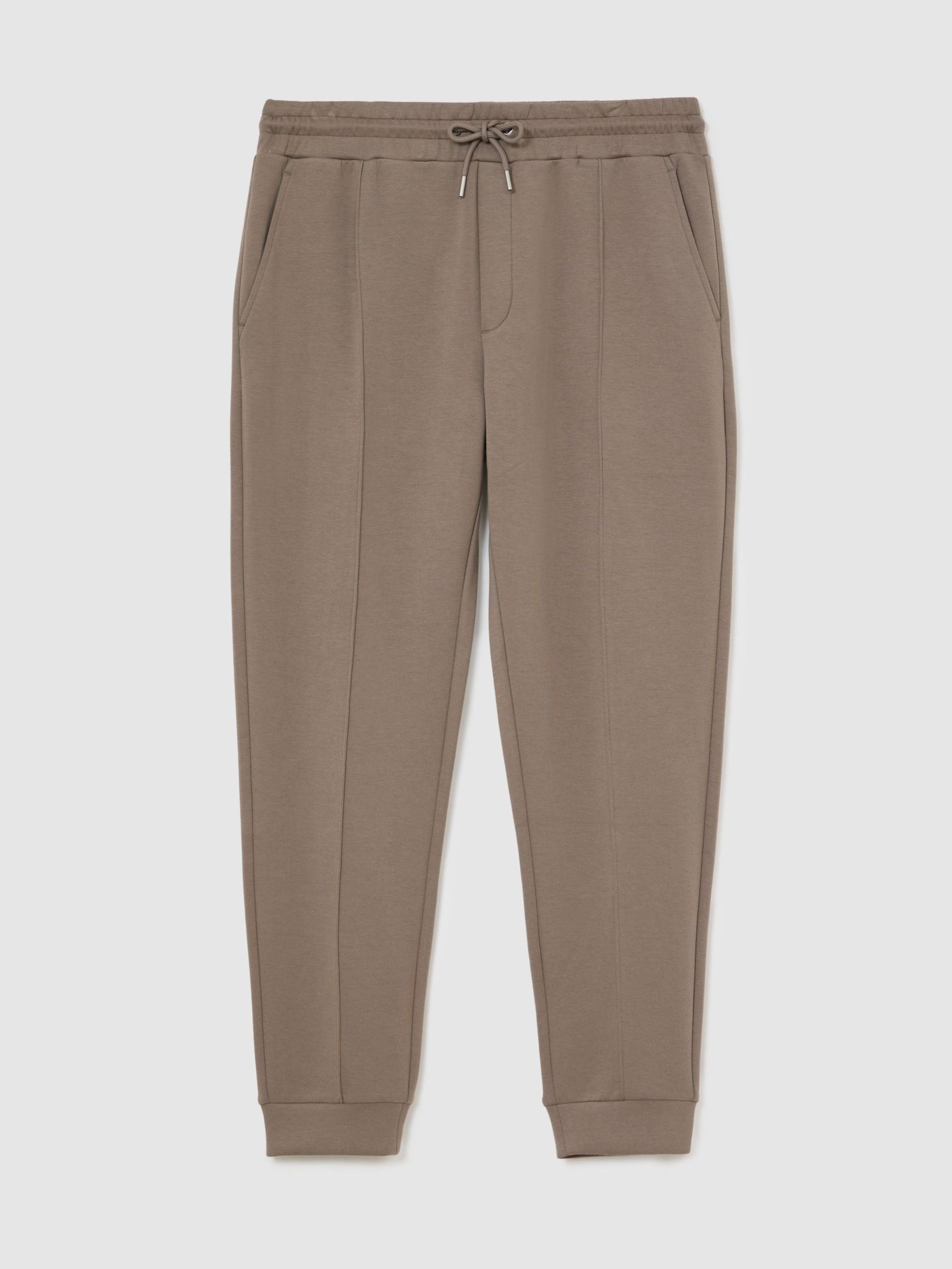 Premium Interlock Cuffed Joggers in Mushroom Brown - Image 2 of 6