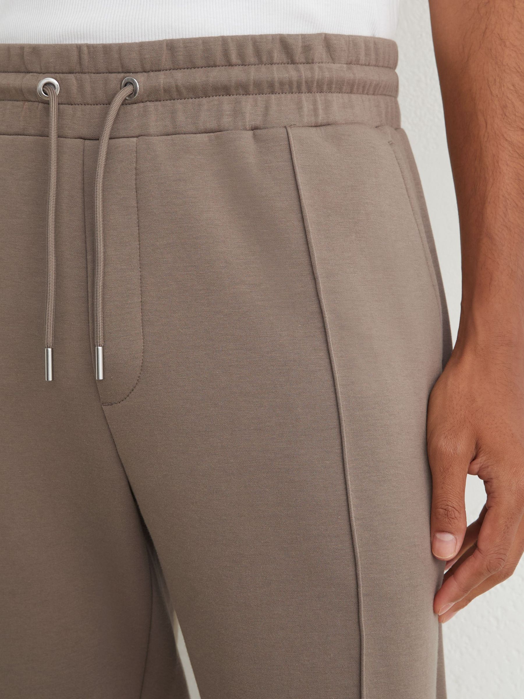 Premium Interlock Cuffed Joggers in Mushroom Brown - Image 4 of 6