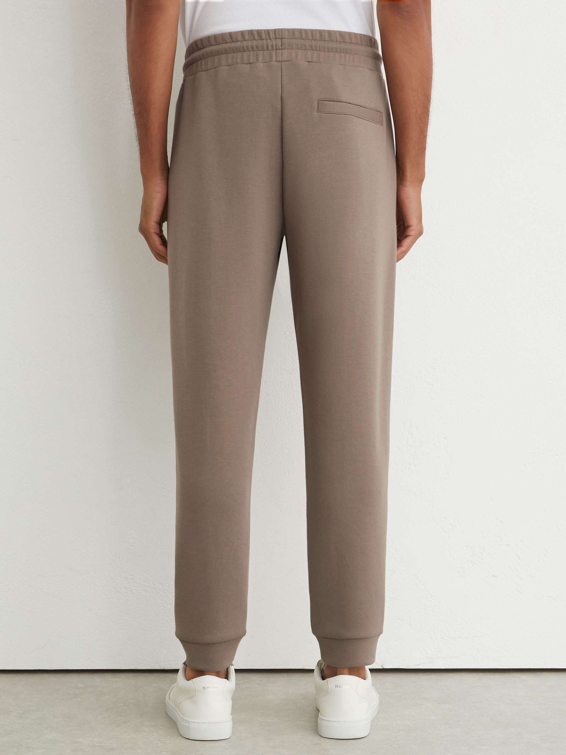 Premium Interlock Cuffed Joggers in Mushroom Brown - Image 5 of 6