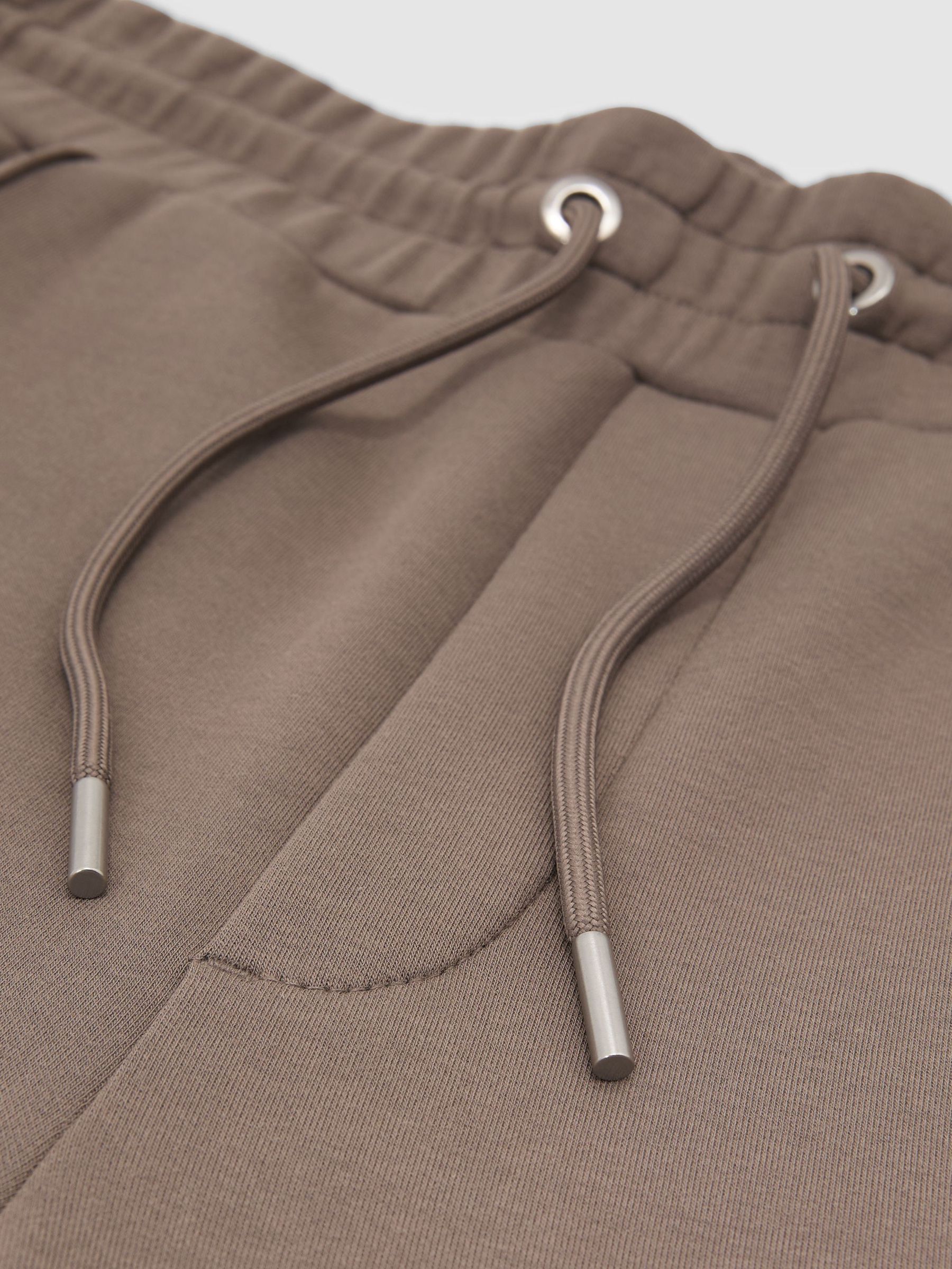 Premium Interlock Cuffed Joggers in Mushroom Brown - Image 6 of 6