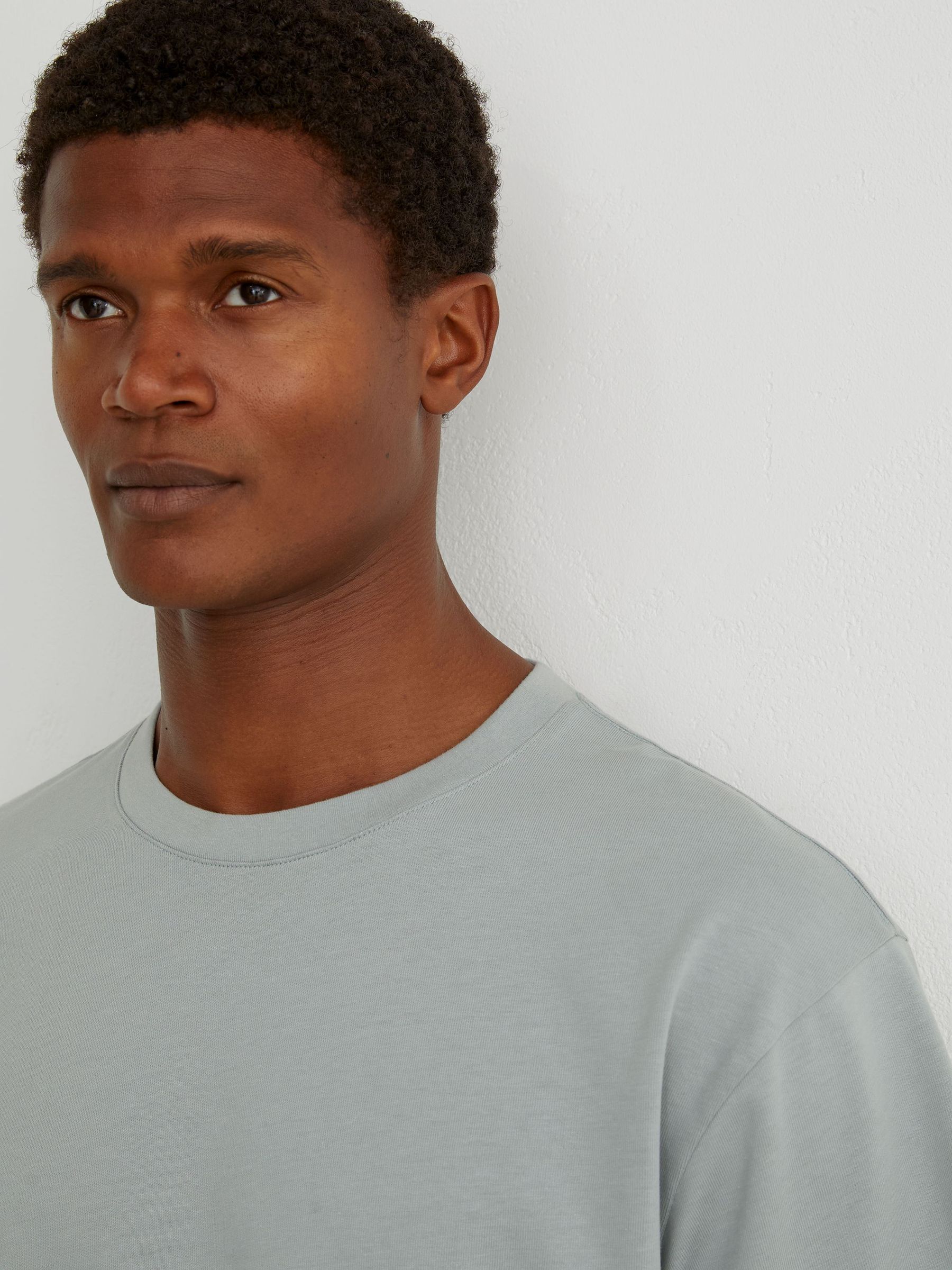 Cotton Relaxed-Fit T-Shirt in Light Blue - Billede 3 af 6