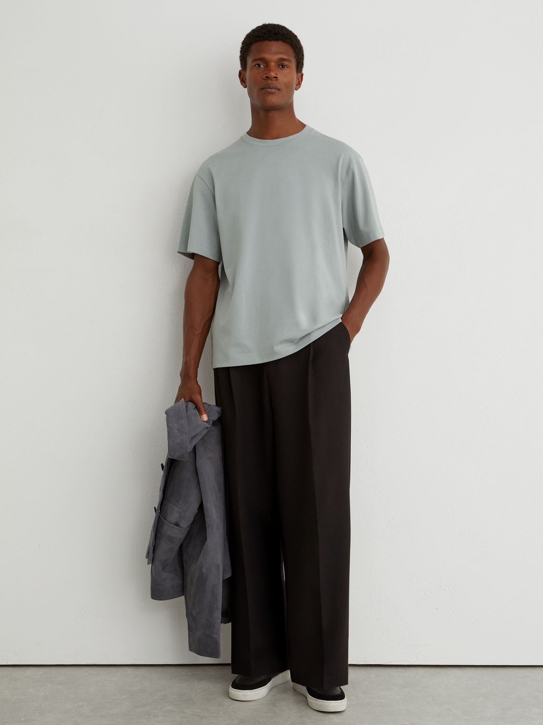 Cotton Relaxed-Fit T-Shirt in Light Blue - Billede 4 af 6