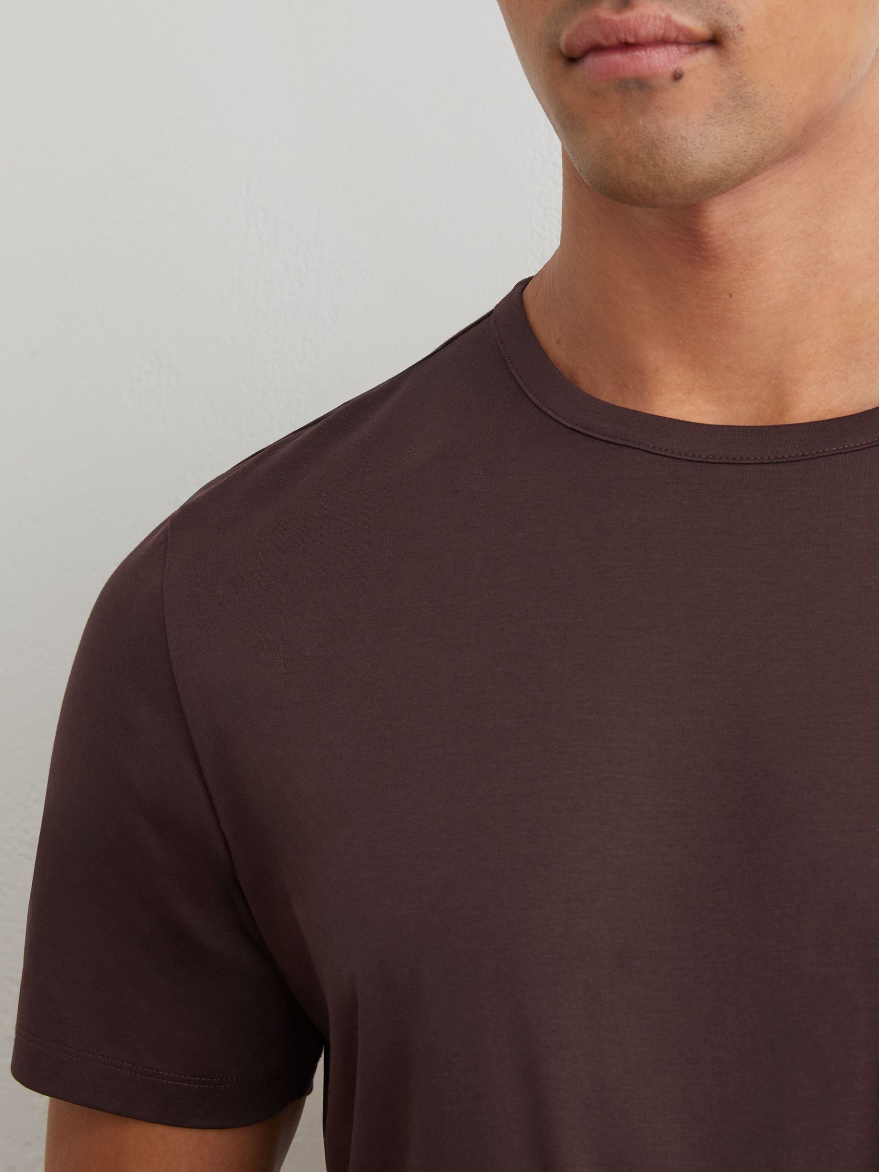 Air-Water Cotton Tailored-Fit T-Shirt in Dark Plum - Image 4 of 6