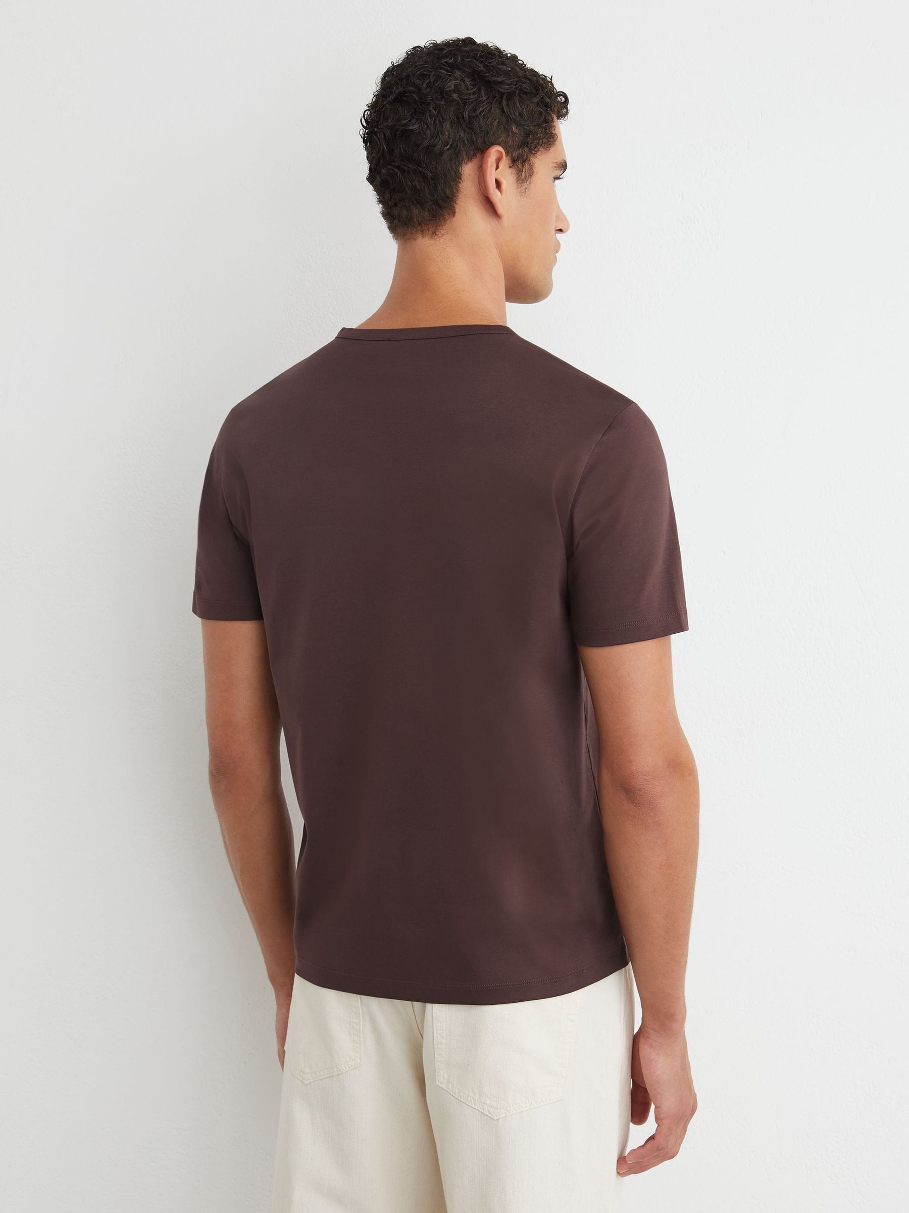 Air-Water Cotton Tailored-Fit T-Shirt in Dark Plum - Image 5 of 6