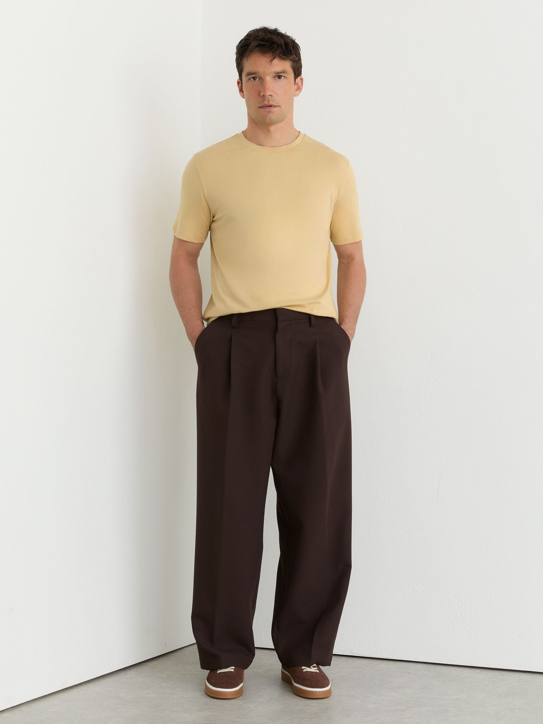 Cotton Crew-Neck Tailored-Fit T-Shirt in Golden Yellow - Image 3 of 6