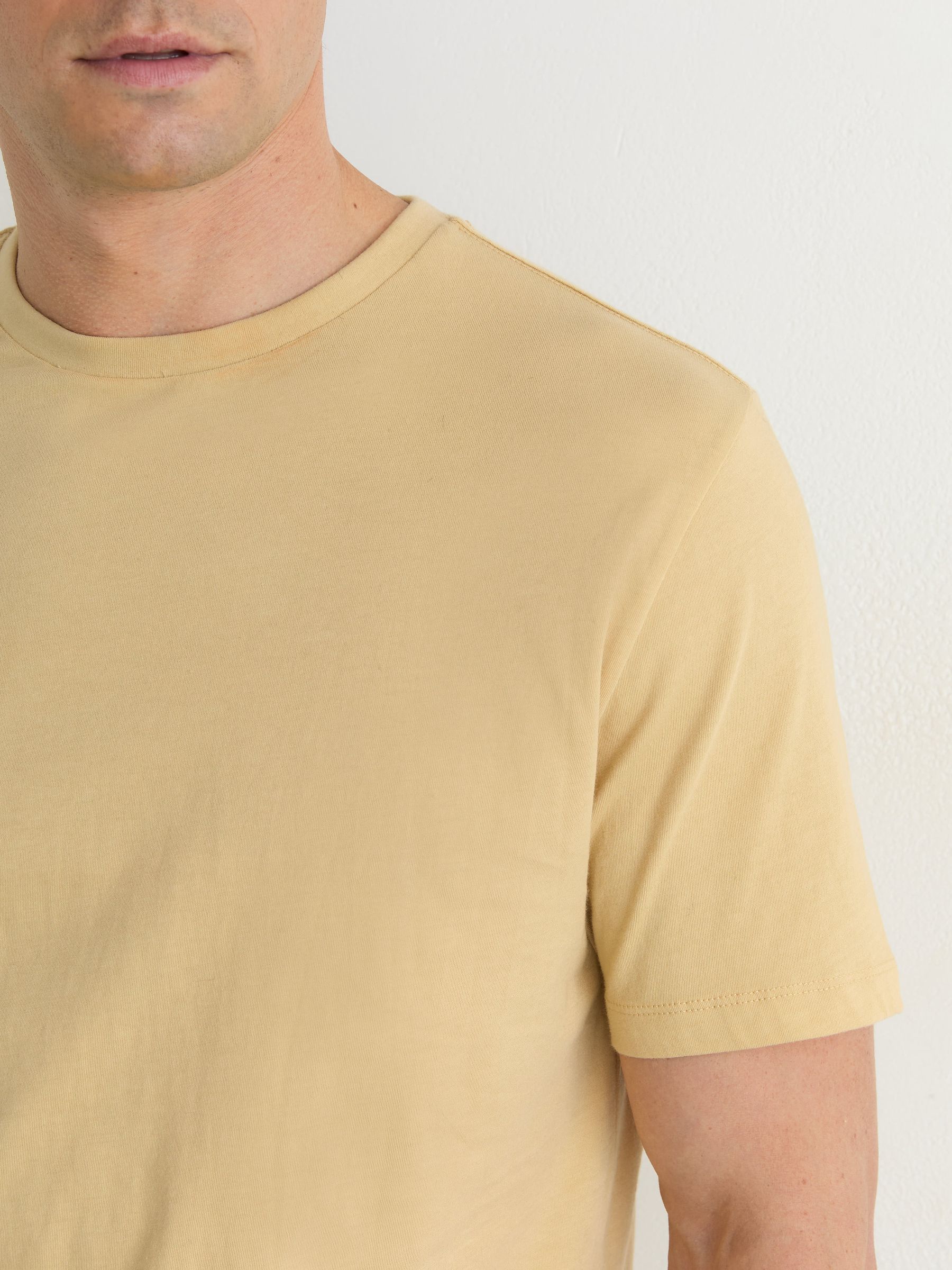 Cotton Crew-Neck Tailored-Fit T-Shirt in Golden Yellow - Image 4 of 6