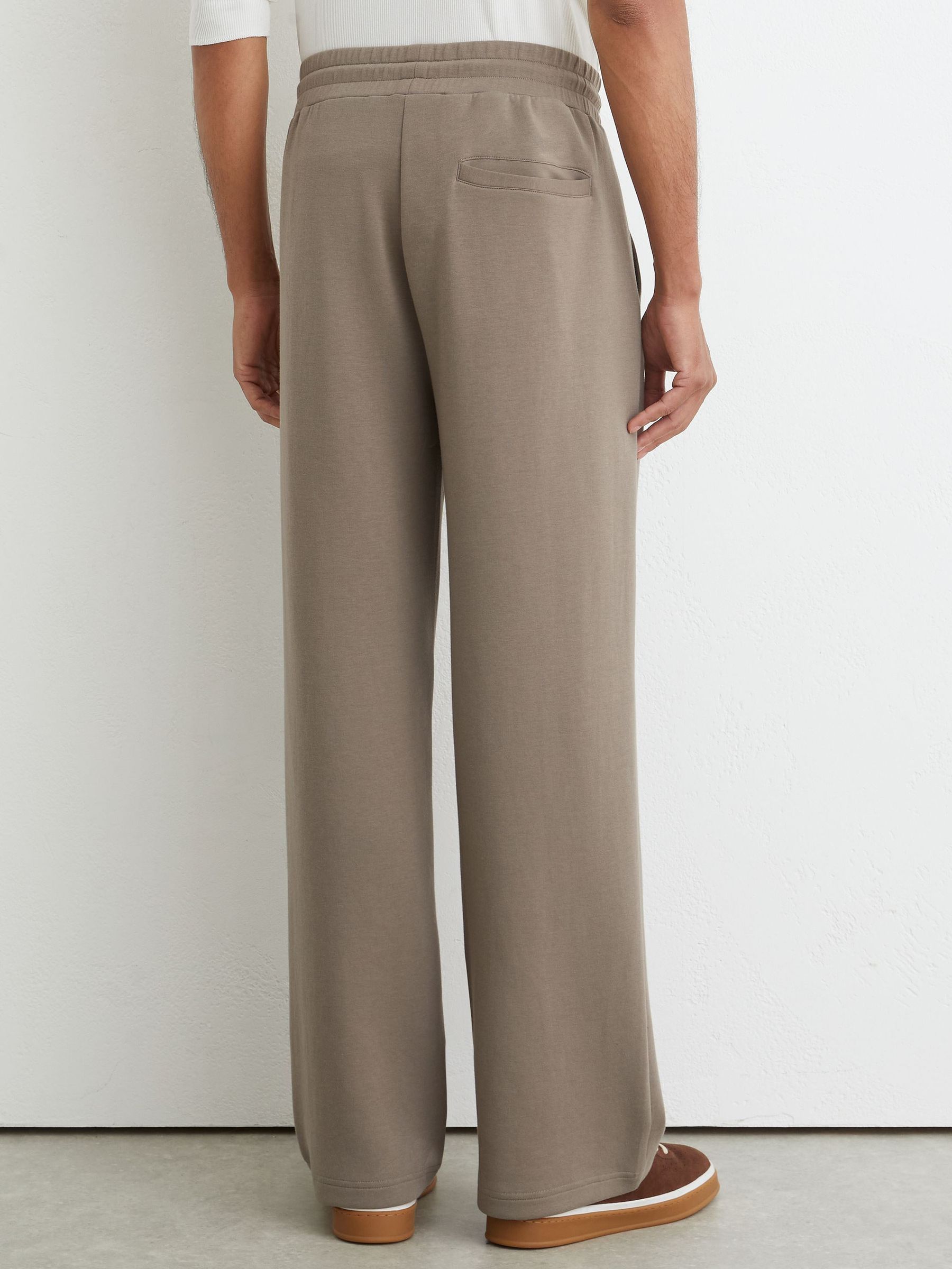Premium Interlock Relaxed-Fit Joggers in Mushroom Brown - Image 4 of 5