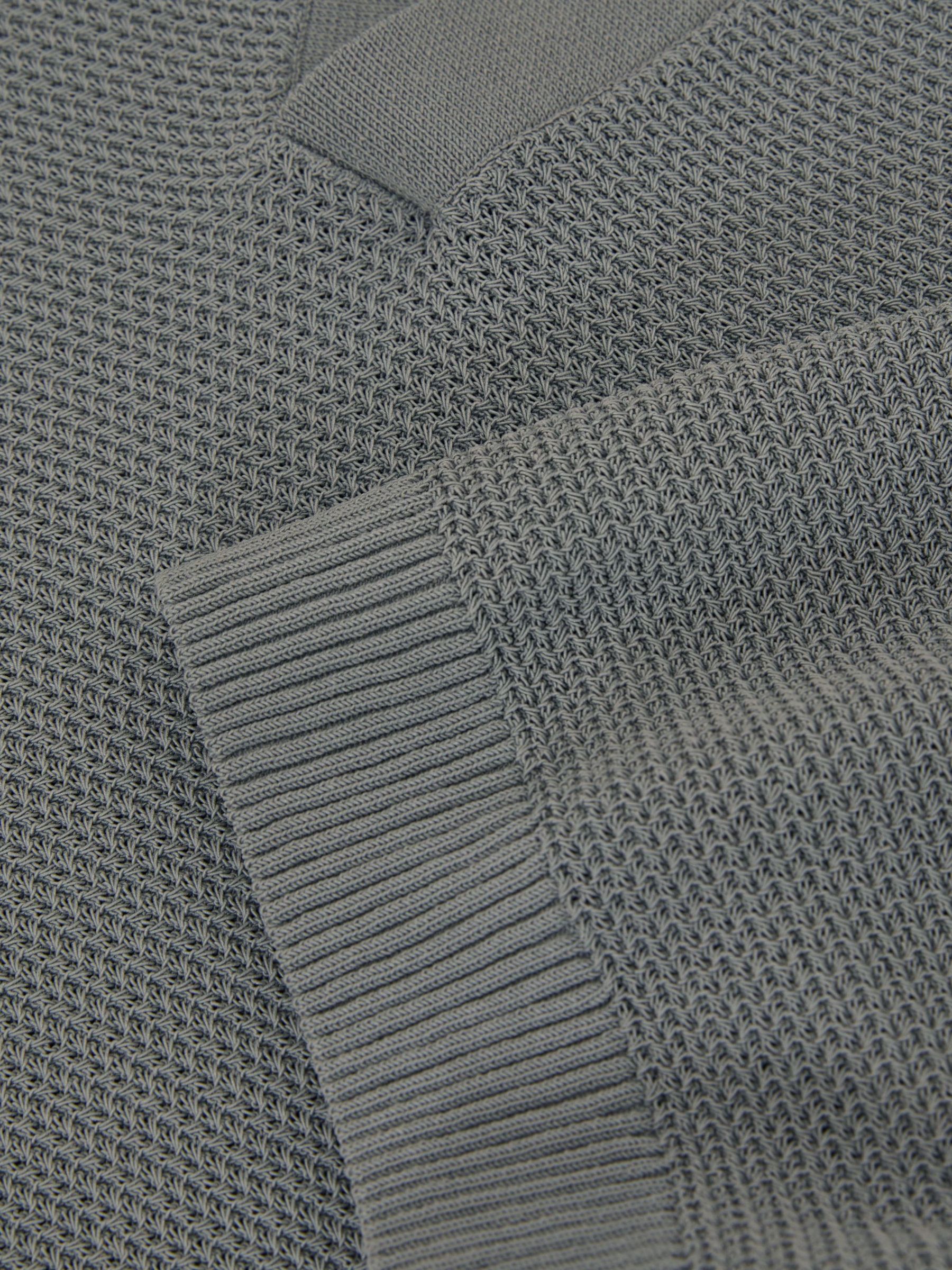 Cotton-Blend Basket-Stitch Open-Collar Polo in Sage - Image 6 of 6