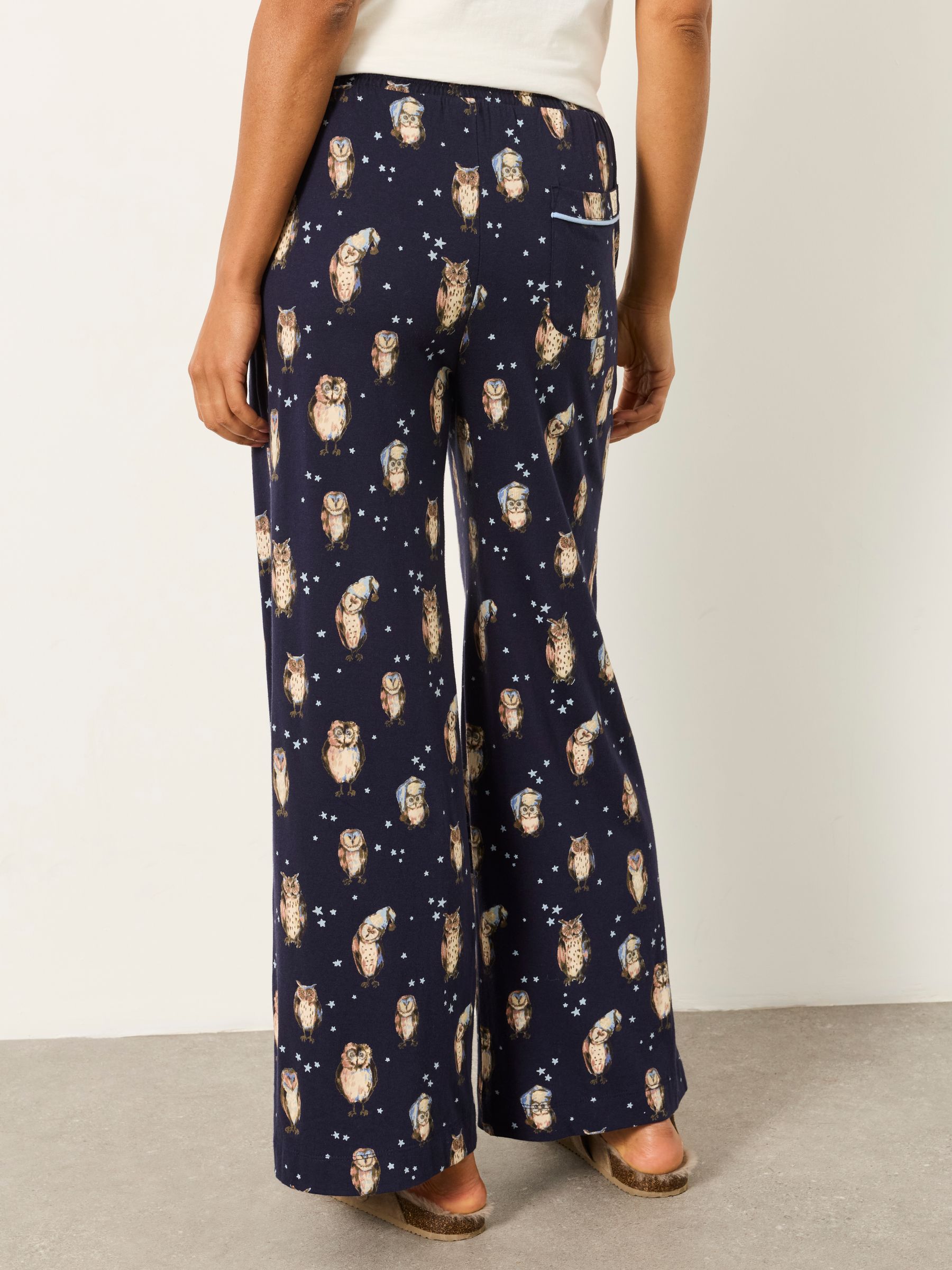 Lola Navy Owl Wide Leg Pyjama Bottoms - Image 2 of 7 Lola Navy Owl Wide Leg Pyjama Bottoms - Image 2 of 7