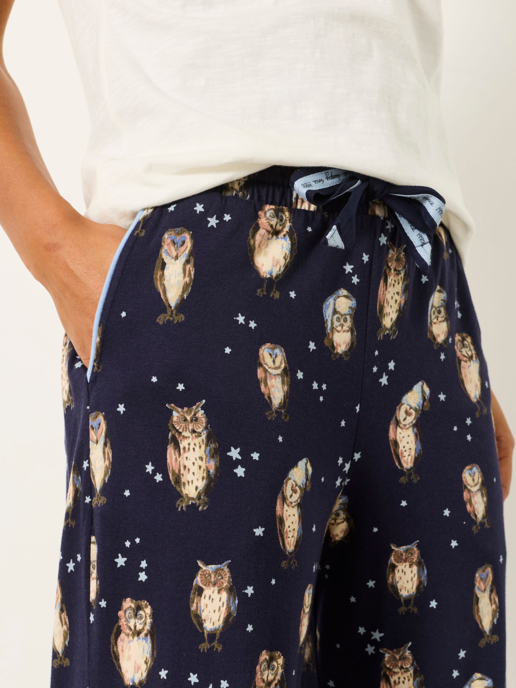 Lola Navy Owl Wide Leg Pyjama Bottoms - Image 4 of 7