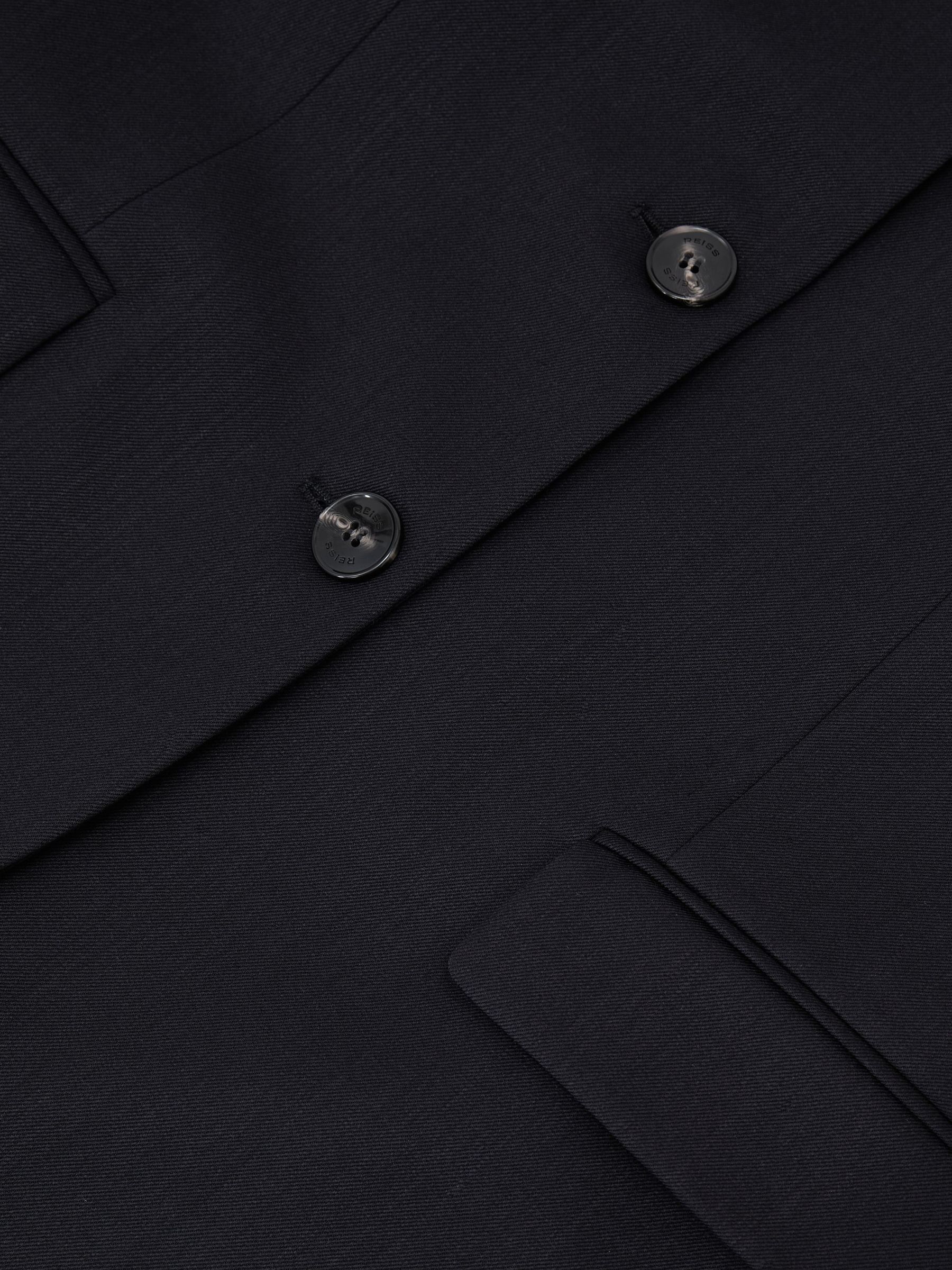 Wool-Blend Collarless Jacket in Navy - Image 8 of 8