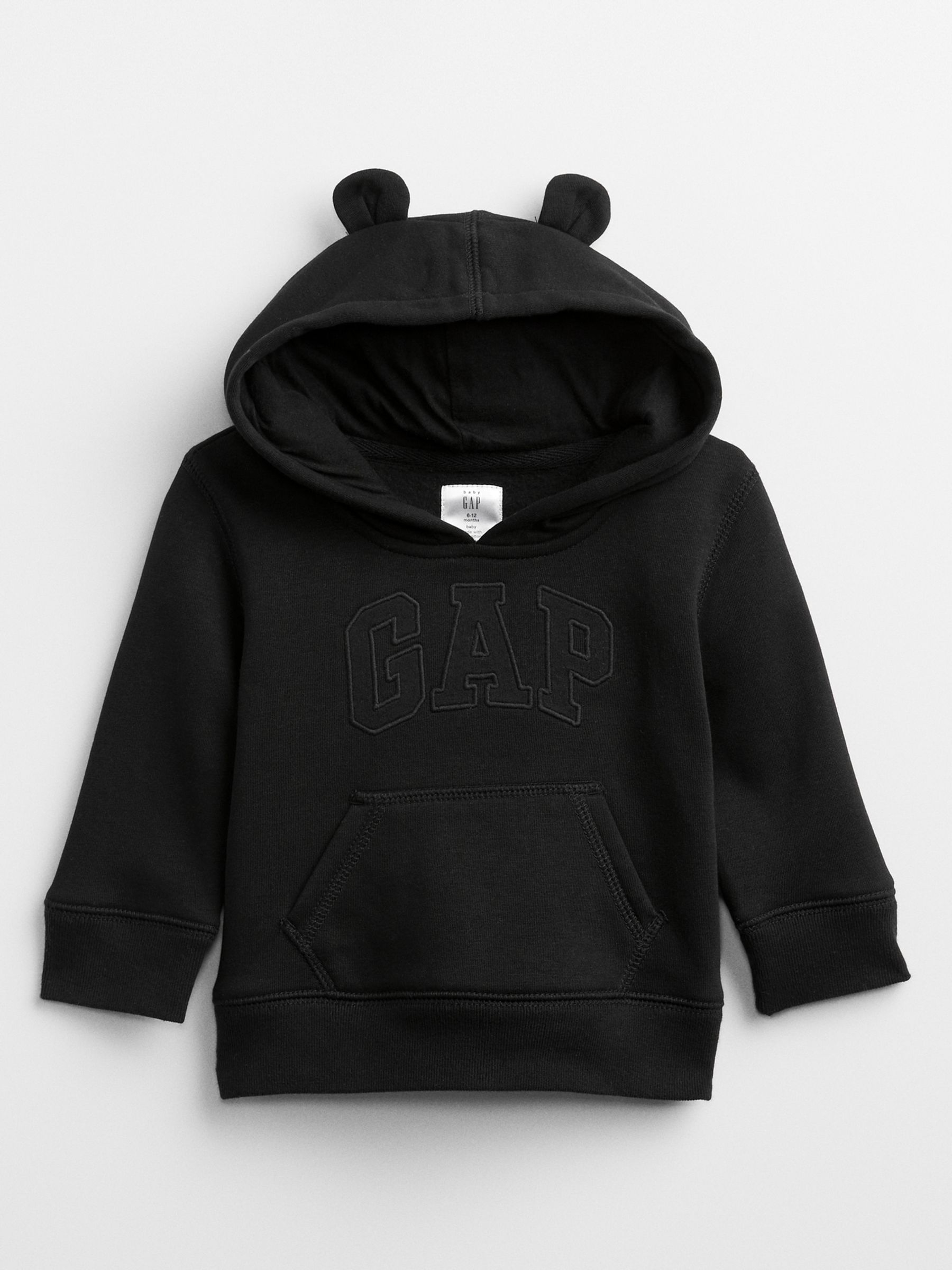 Black Logo Fleece-Lined Hoodie (6mths-5yrs) - Image 7 of 7