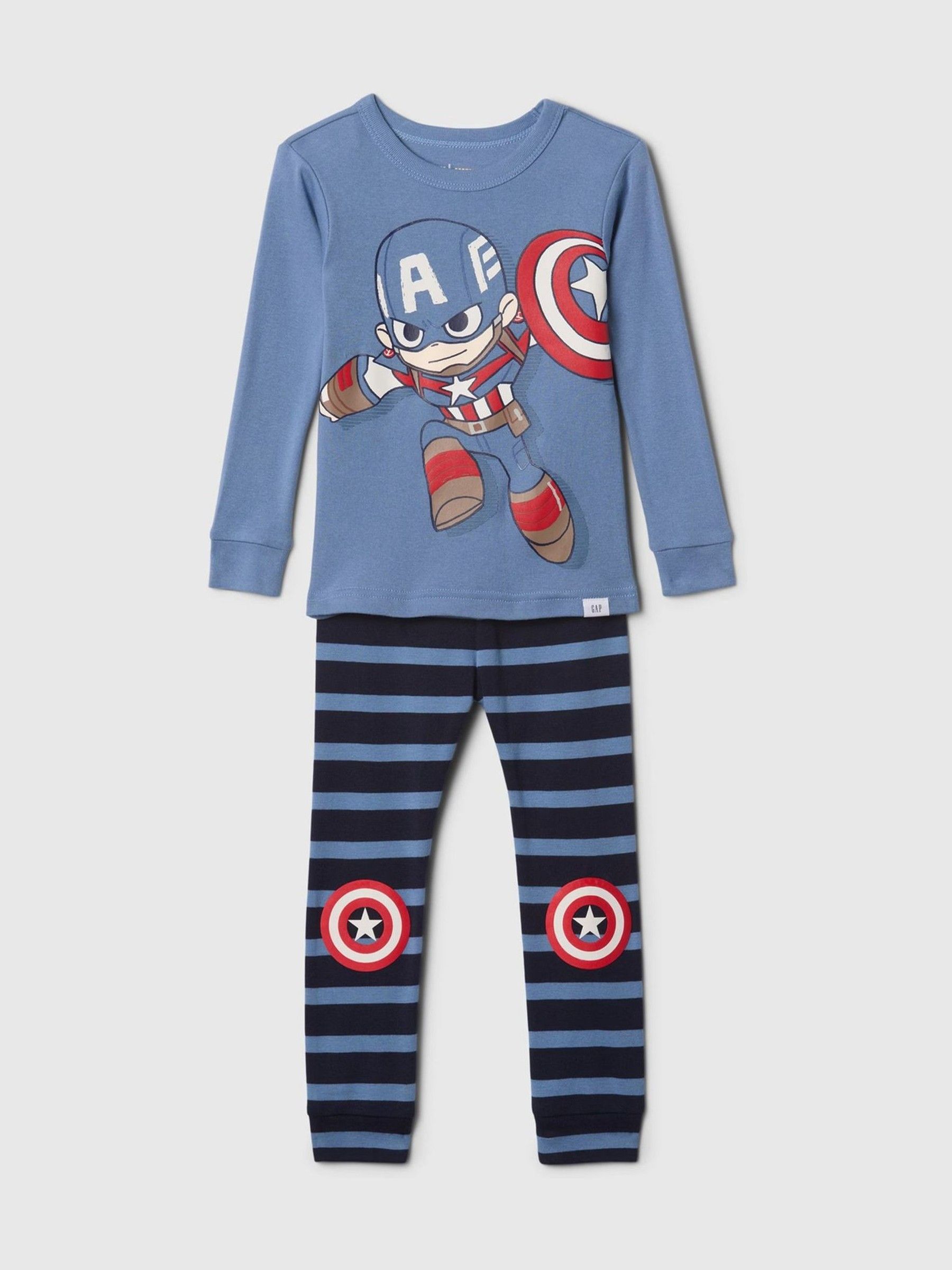 Blue Captain America Cotton Long Pyjamas Set (12mths-5yrs) - Image 1 of 2