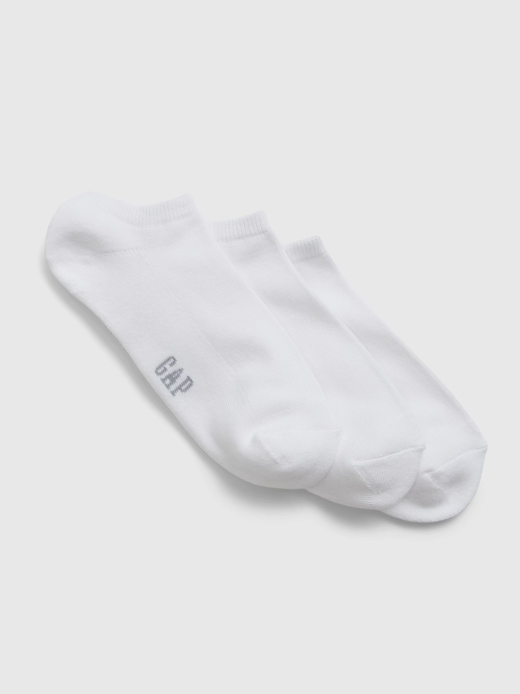White Adults 3 Pack Basic Logo Ankle Socks - Image 1 of 2
