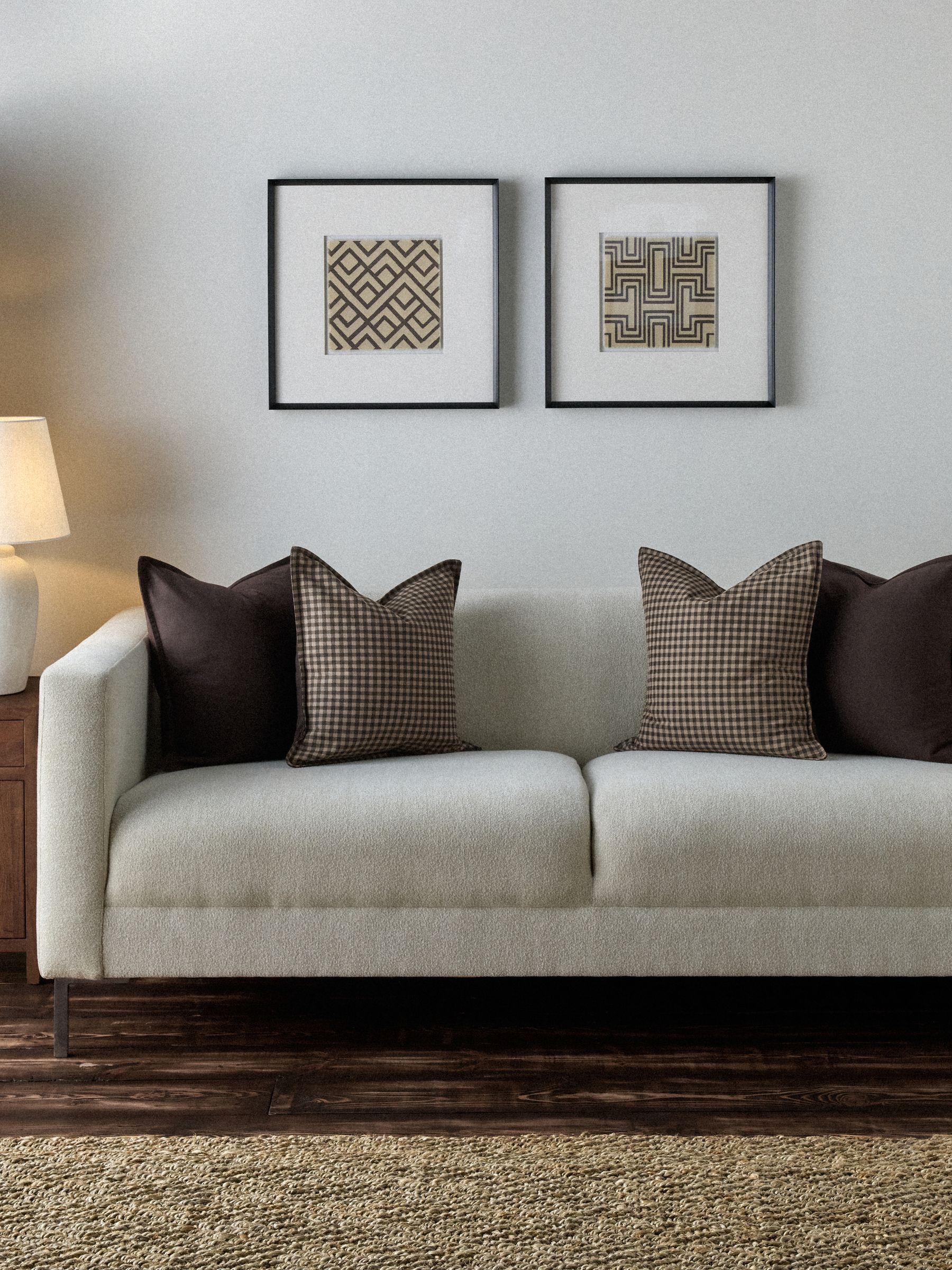 The Set 8 Pack Chocolate Brown Gingham Cotton Cushion Covers - Image 2 of 4