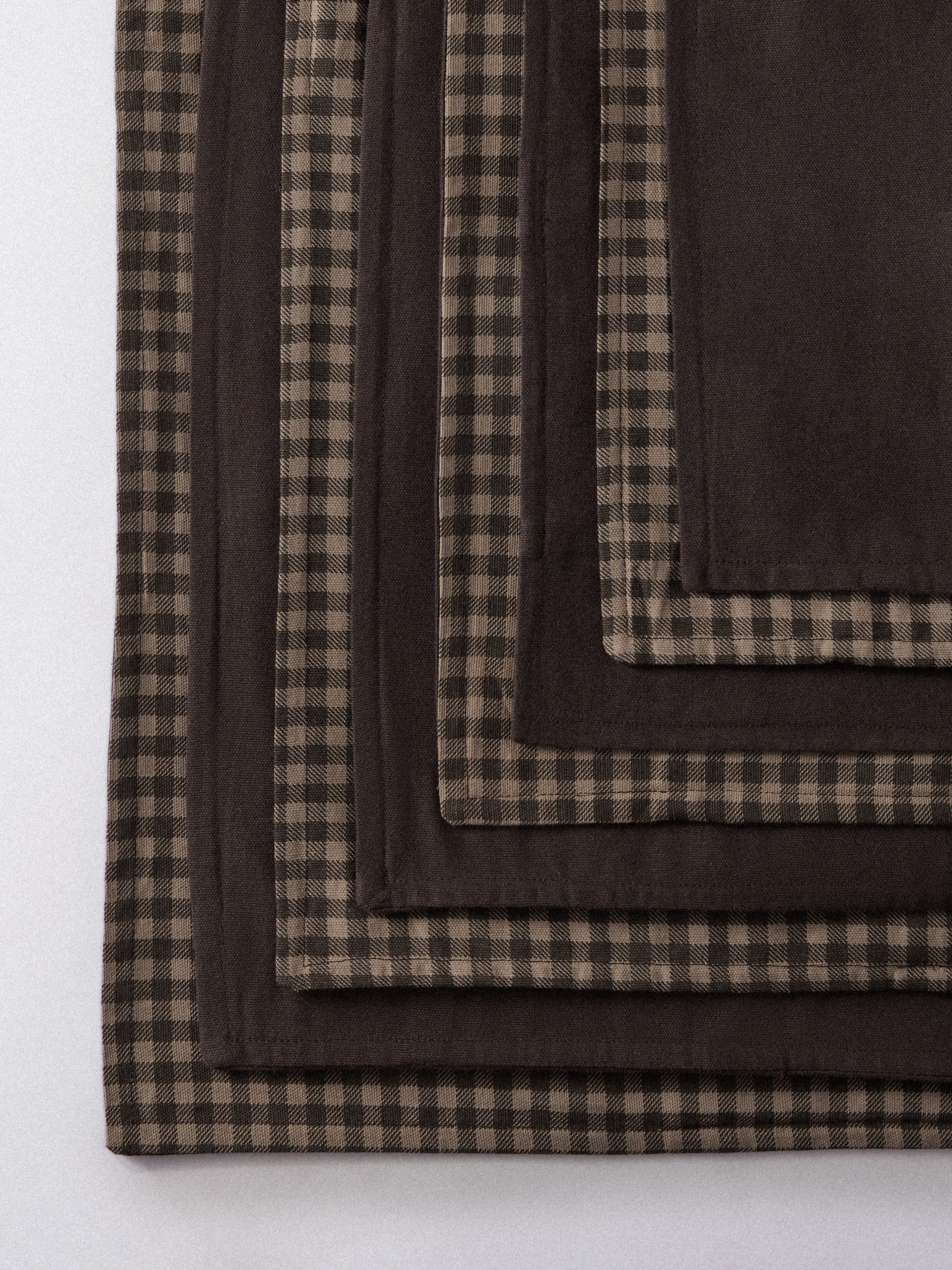 The Set 8 Pack Chocolate Brown Gingham Cotton Cushion Covers - Image 4 of 4