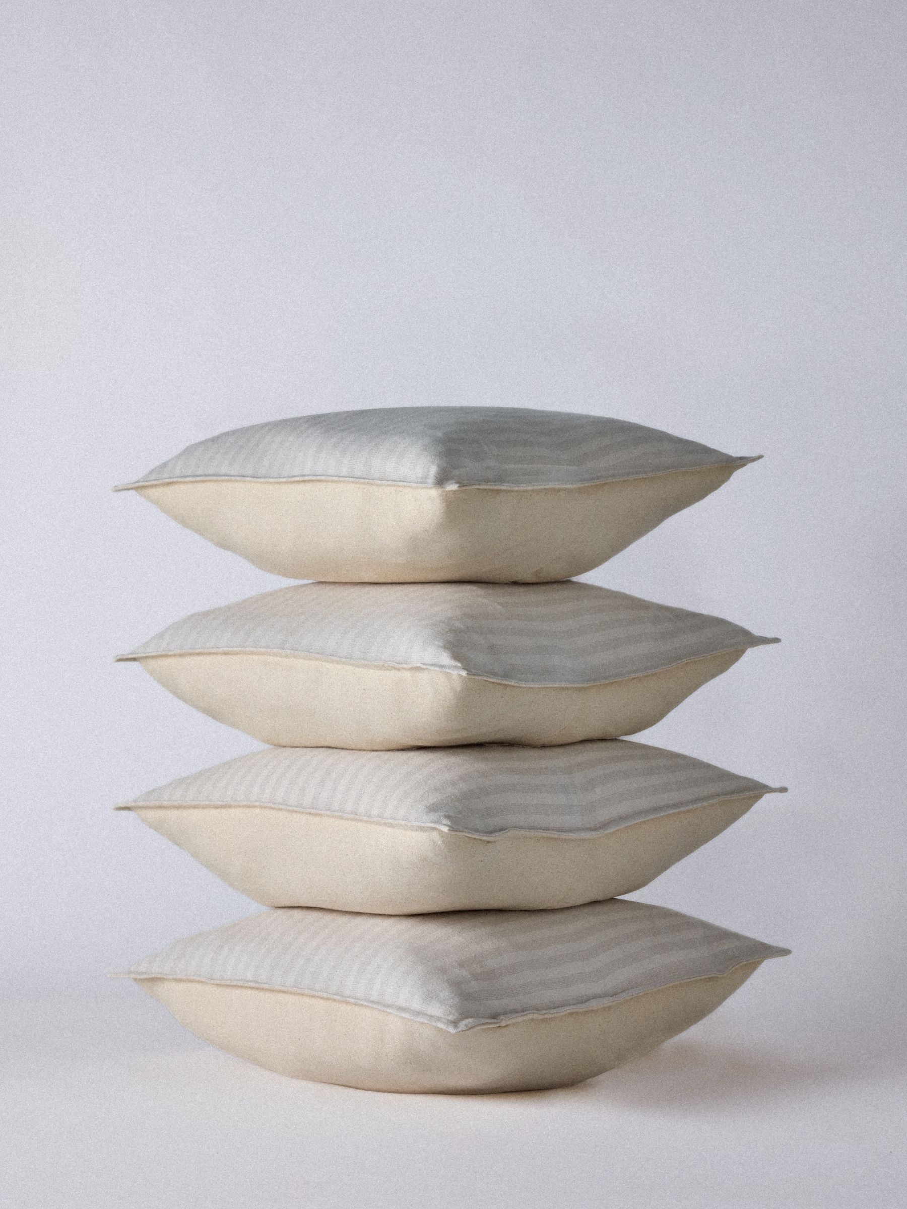 The Set 4 Pack Natural Woven Stripe Cotton Cushion Covers - Image 2 of 3 The Set 4 Pack Natural Woven Stripe Cotton Cushion Covers - Image 2 of 3
