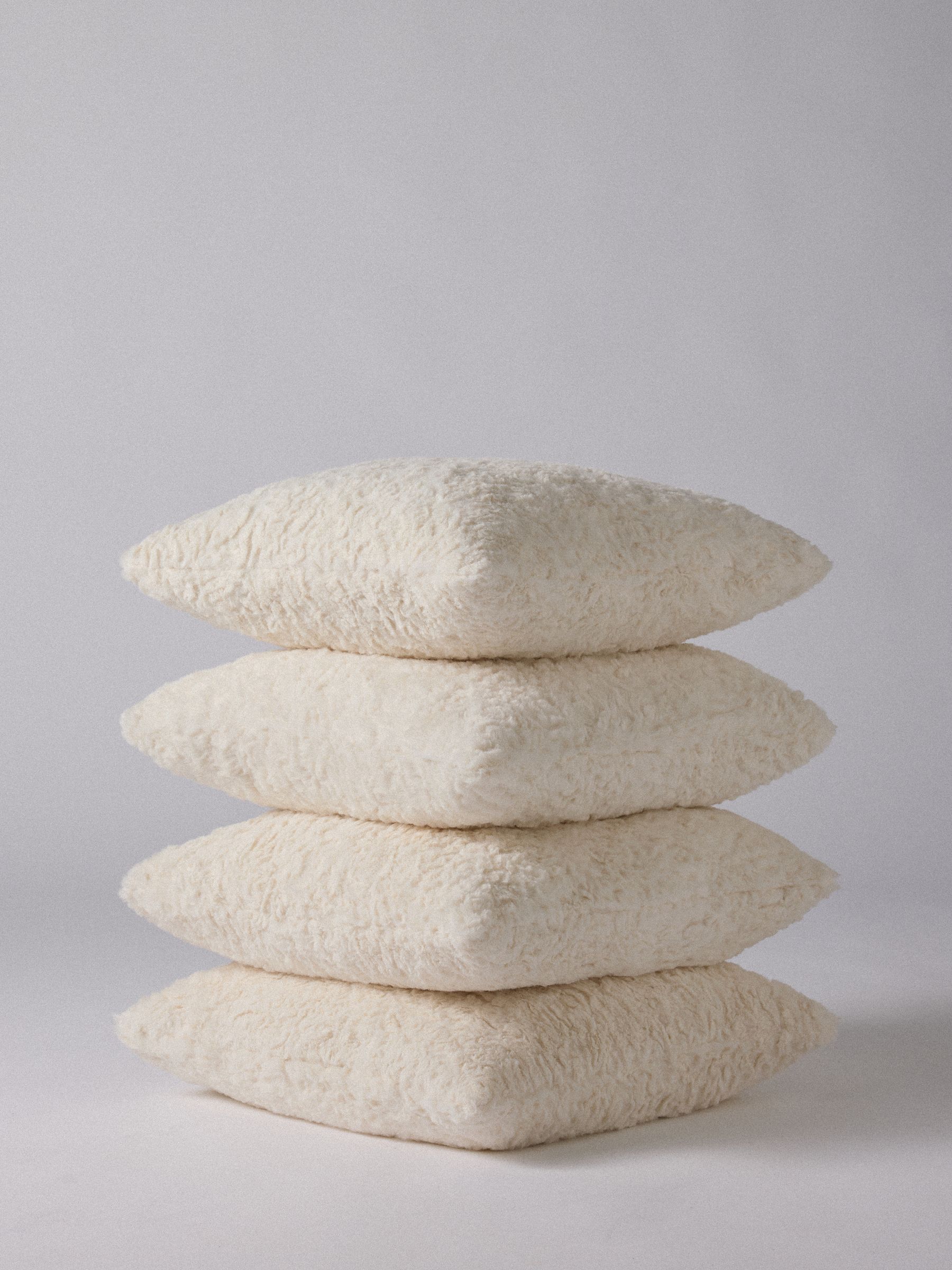 The Set 4 Pack Natural 45x45 Faux Fur Cushion Covers - Image 1 of 2