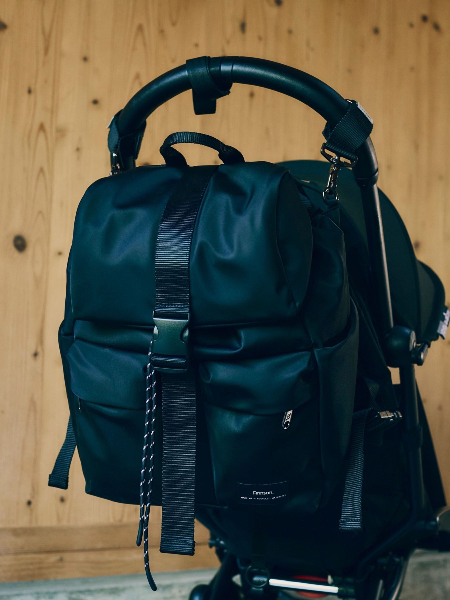 Finnson Black Print Elise Changing Bag Backpack With Mat - Image 3 of 6