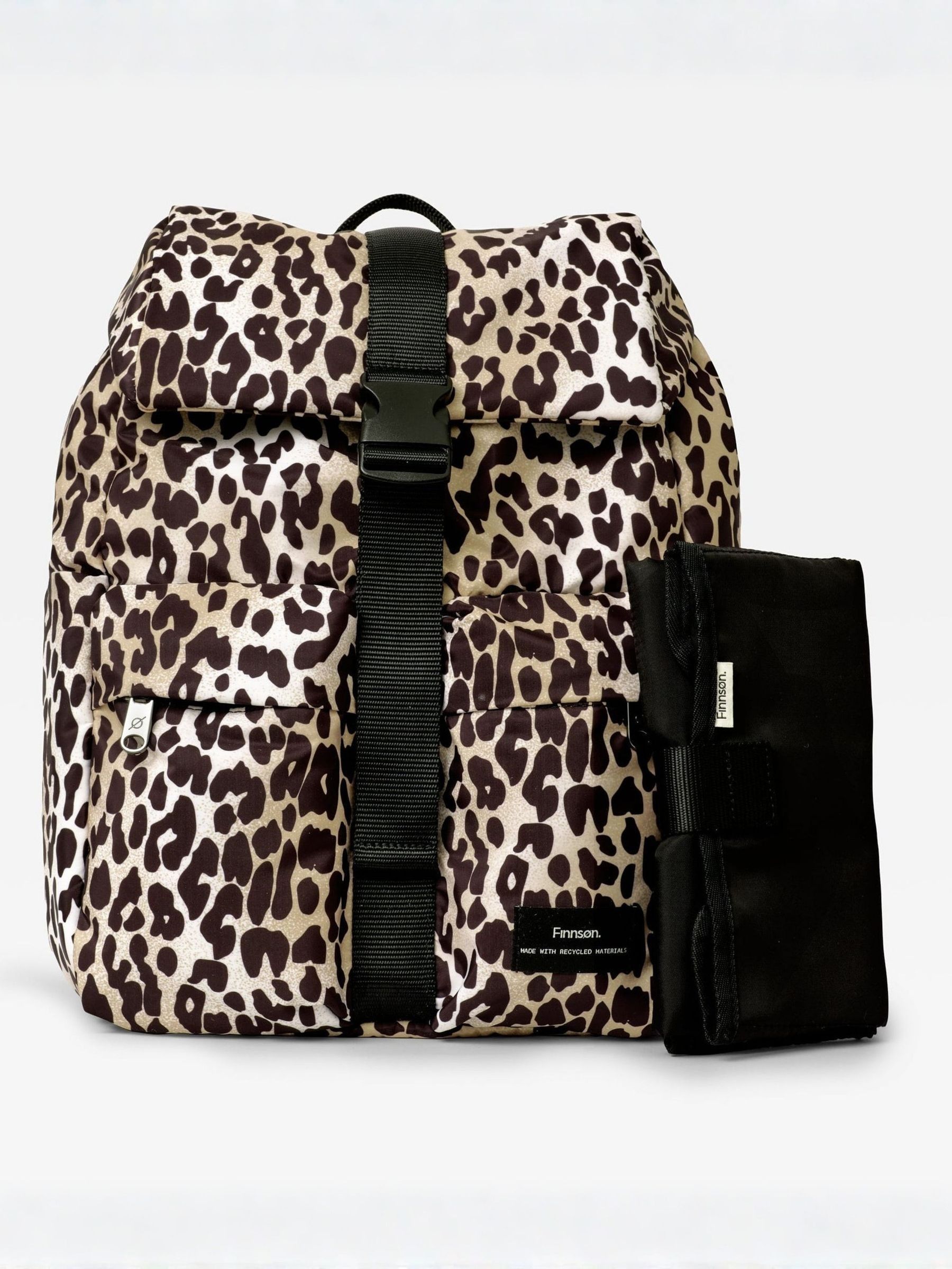 Finnson Leopard Print Elise Changing Bag Backpack With Mat - Image 2 of 7 Finnson Leopard Print Elise Changing Bag Backpack With Mat - Image 2 of 7