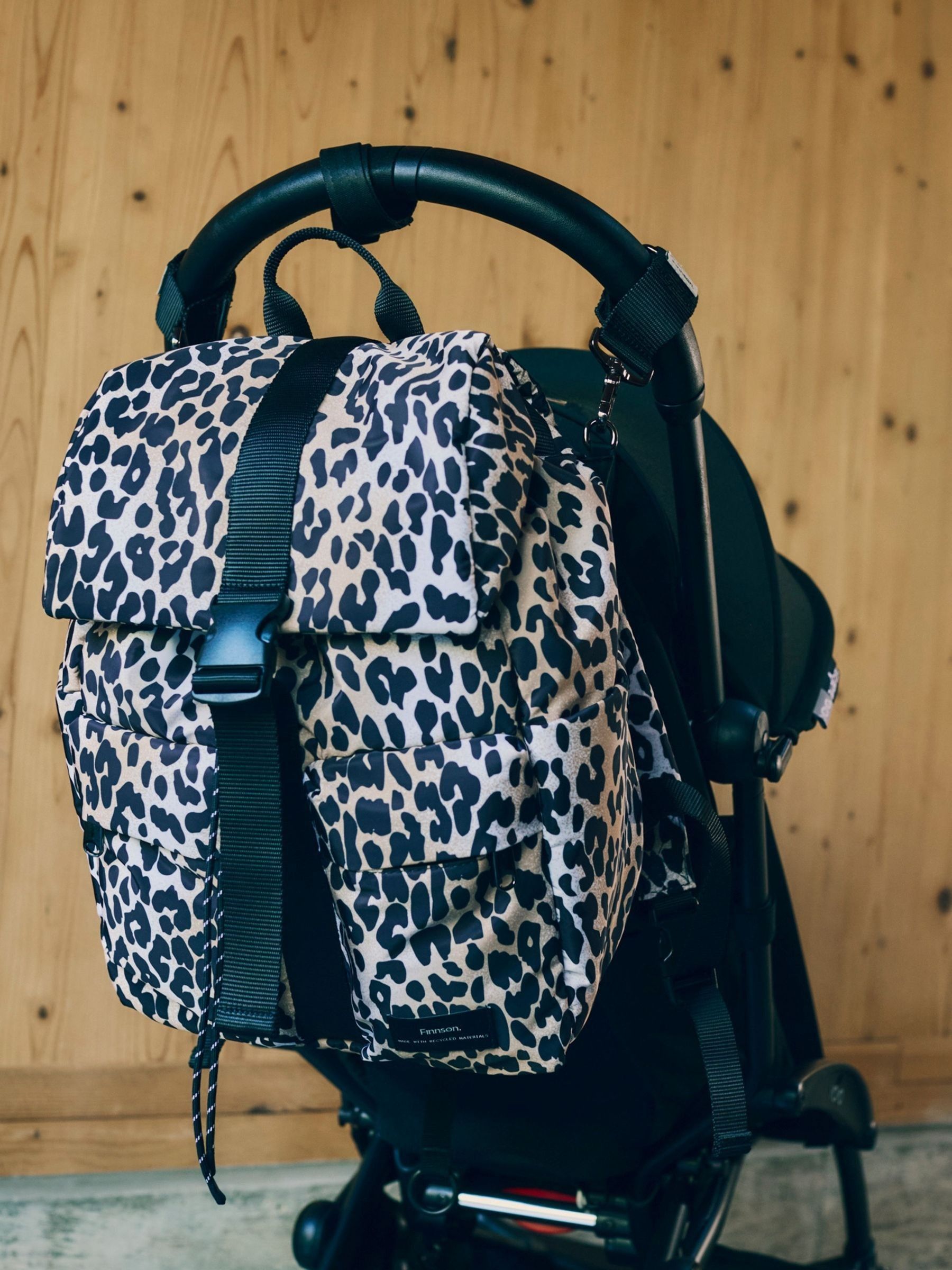 Finnson Leopard Print Elise Changing Bag Backpack With Mat - Image 3 of 7