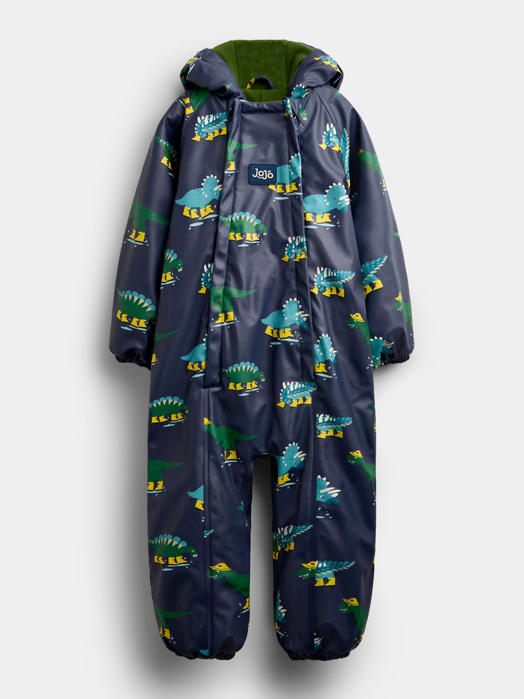 Navy Dinosaur Waterproof Fleece Lined All-In-One Puddlesuit - Image 1 of 5