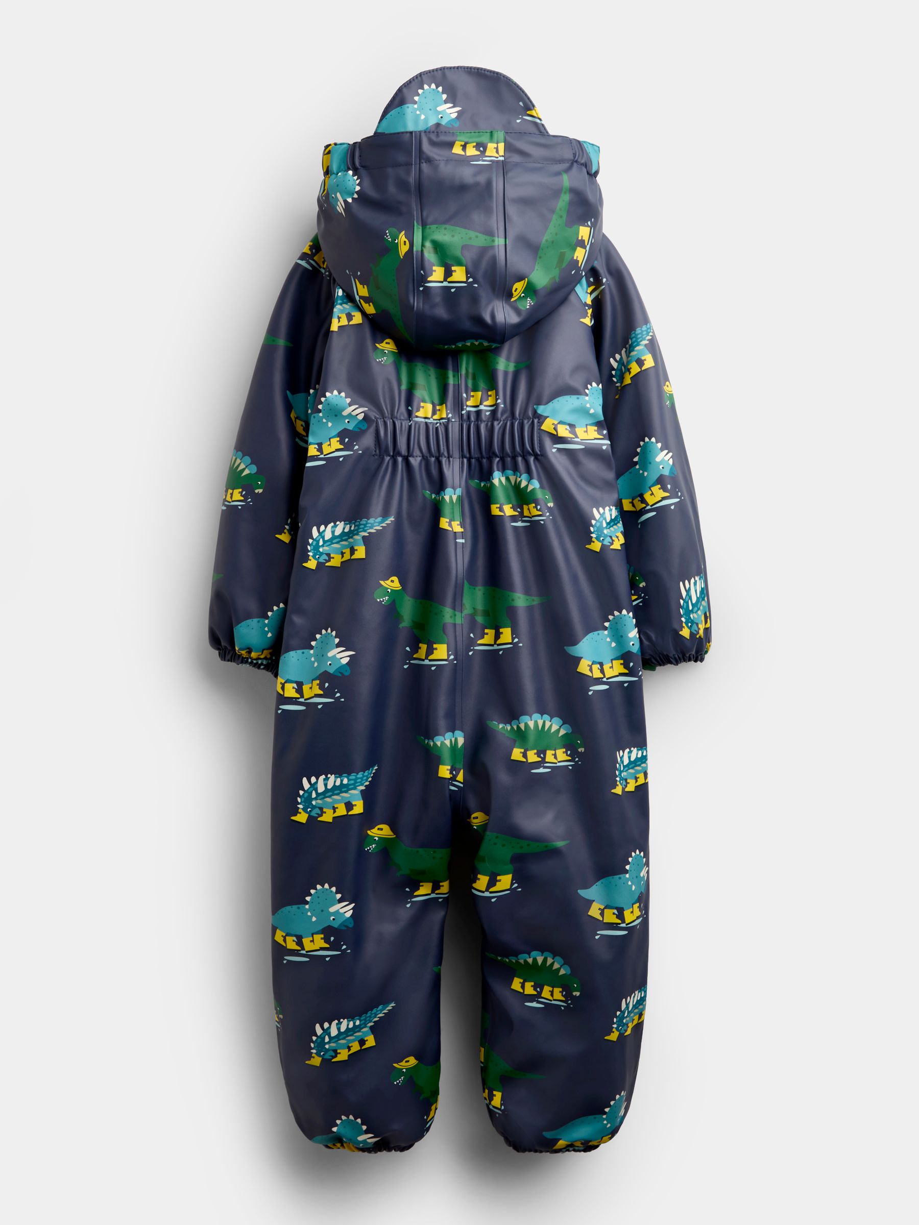 Navy Dinosaur Waterproof Fleece Lined All-In-One Puddlesuit - Image 2 of 5