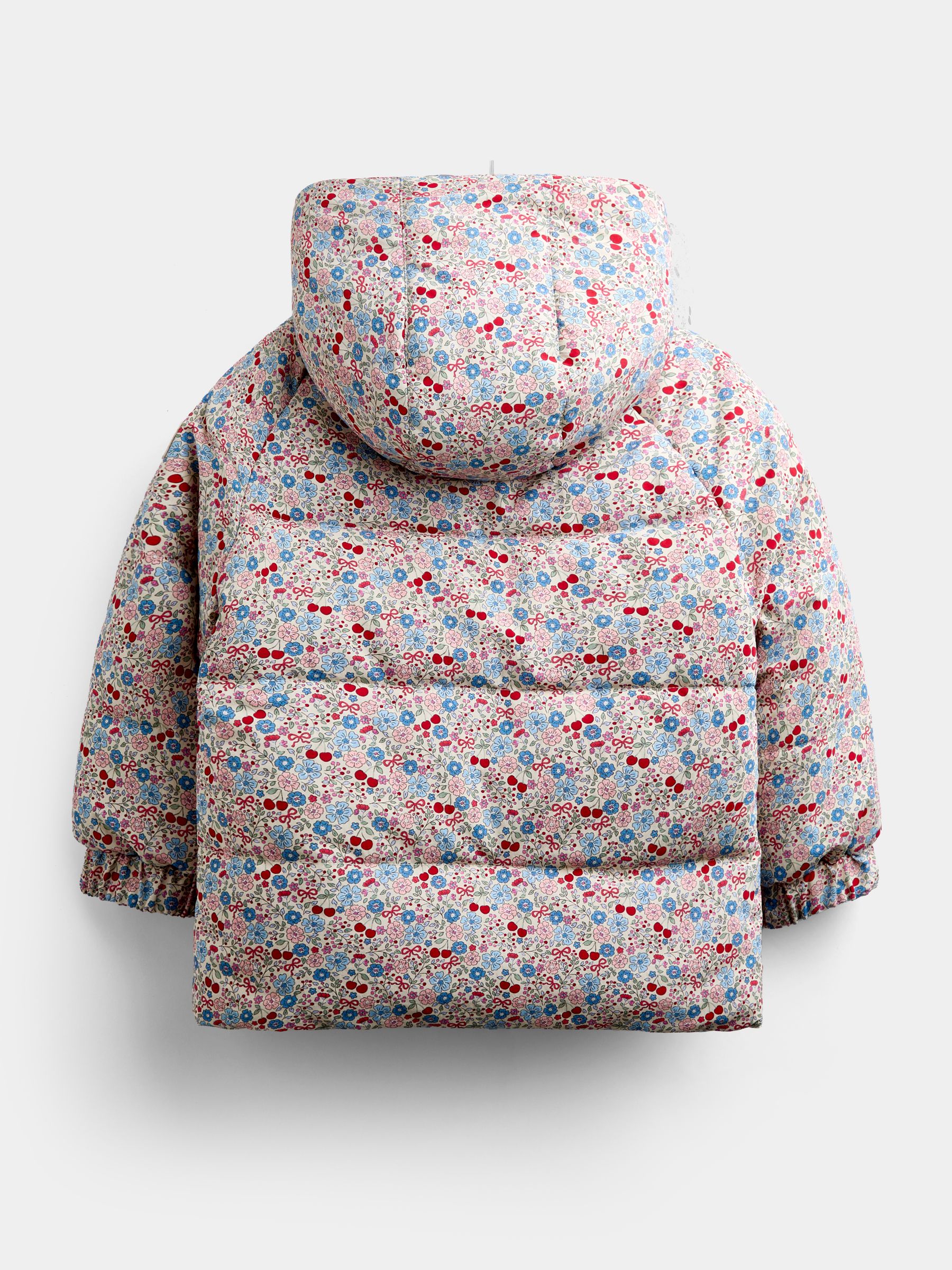 Light Blue Gingham Reversible Puffer Coat - Image 5 of 9