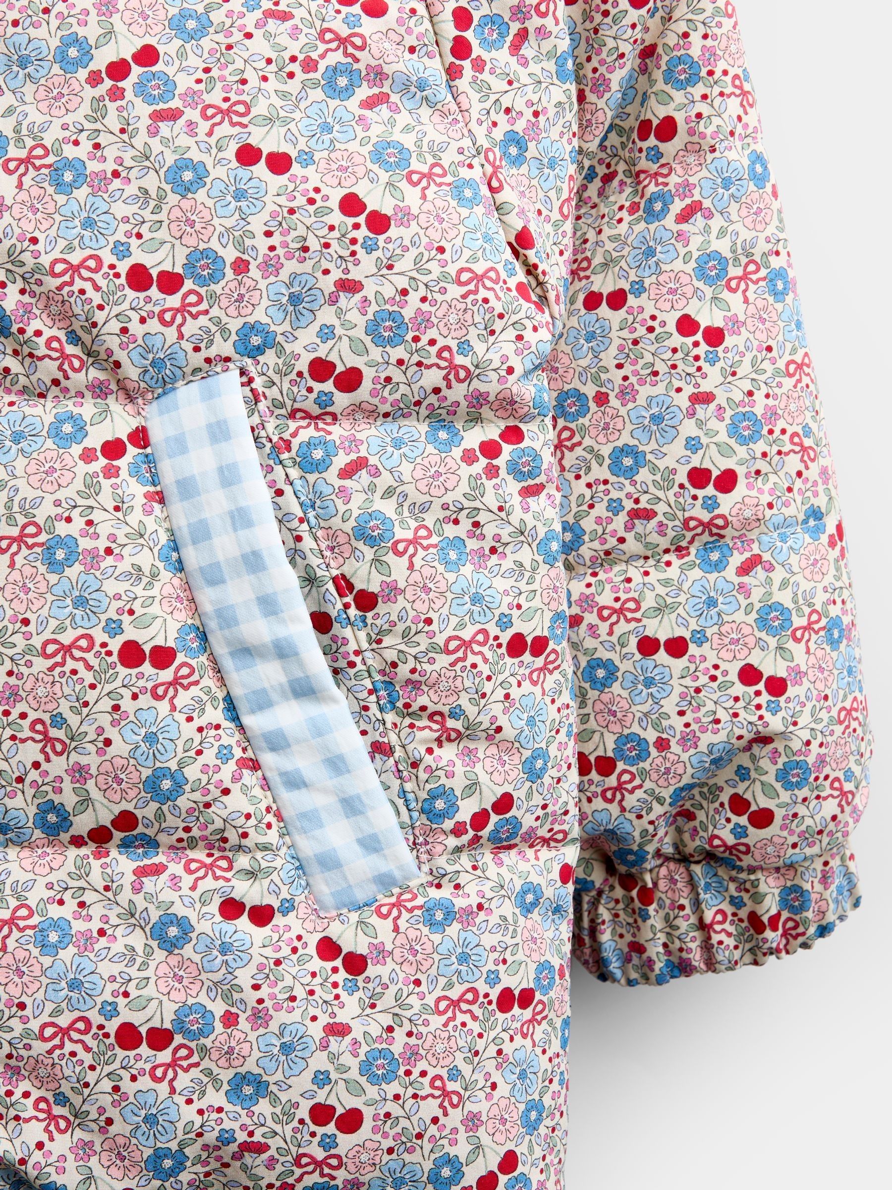 Light Blue Gingham Reversible Puffer Coat - Image 9 of 9