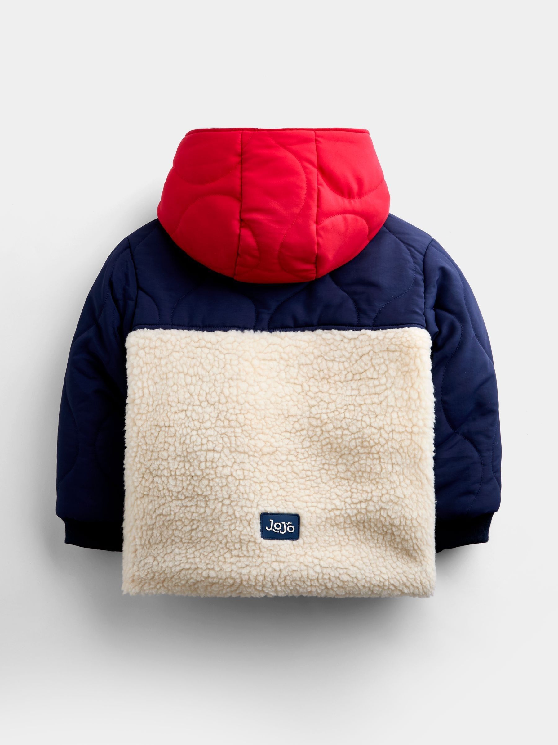 Navy Blue Quilted Colourblock Jacket - Image 3 of 5
