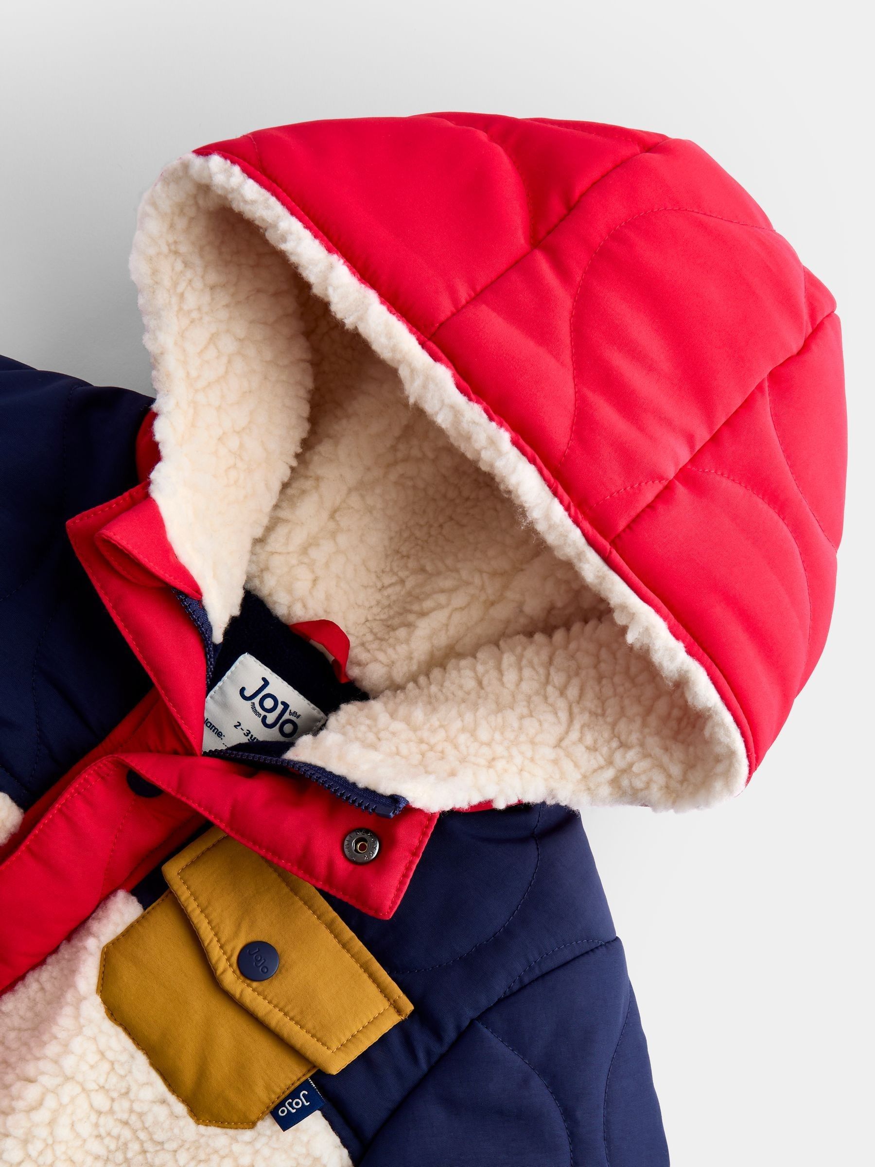 Navy Blue Quilted Colourblock Jacket - Image 4 of 5