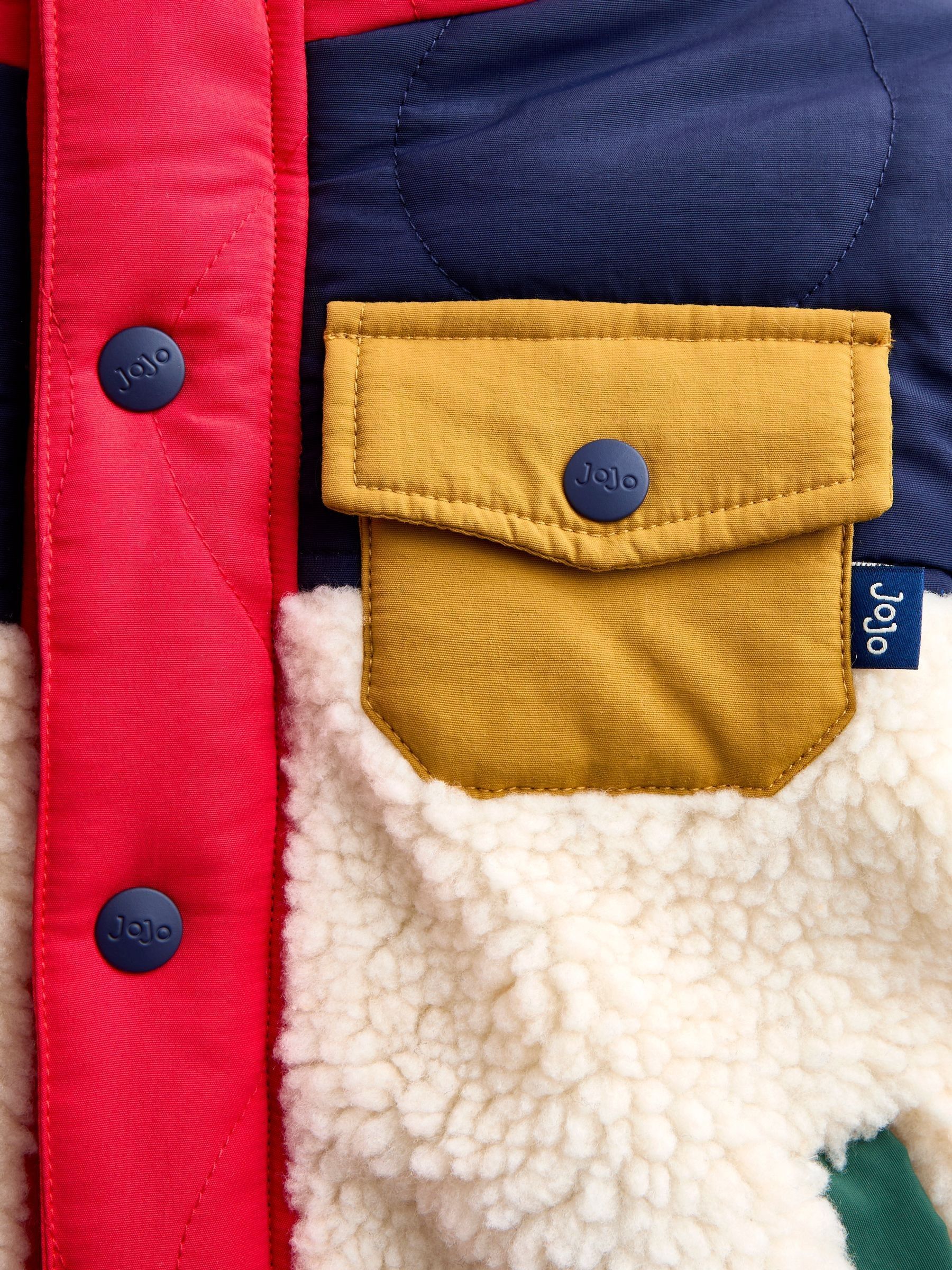 Navy Blue Quilted Colourblock Jacket - Image 5 of 5