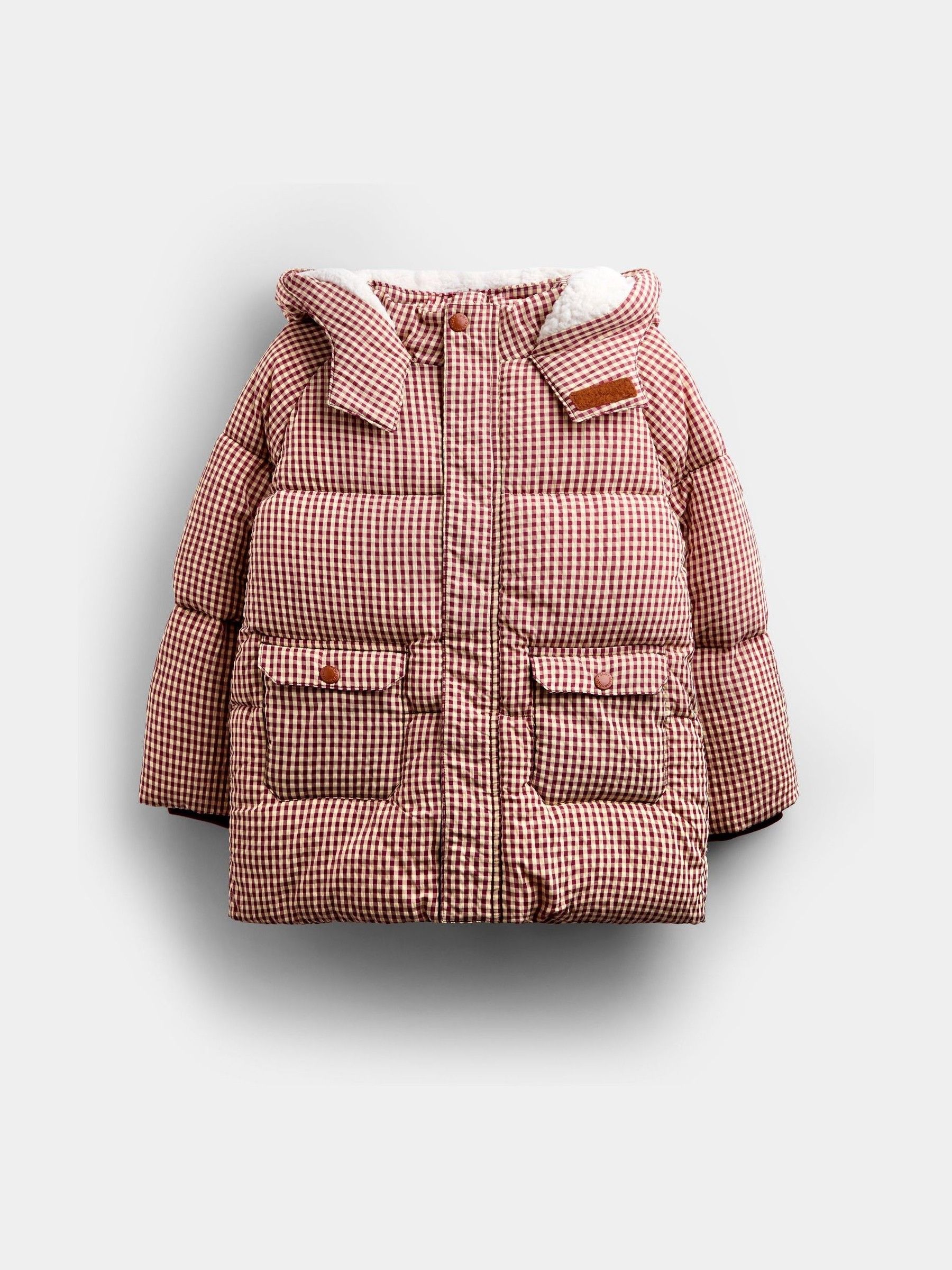 Brown Gingham Cosy Lined Puffer Jacket - Image 2 of 5