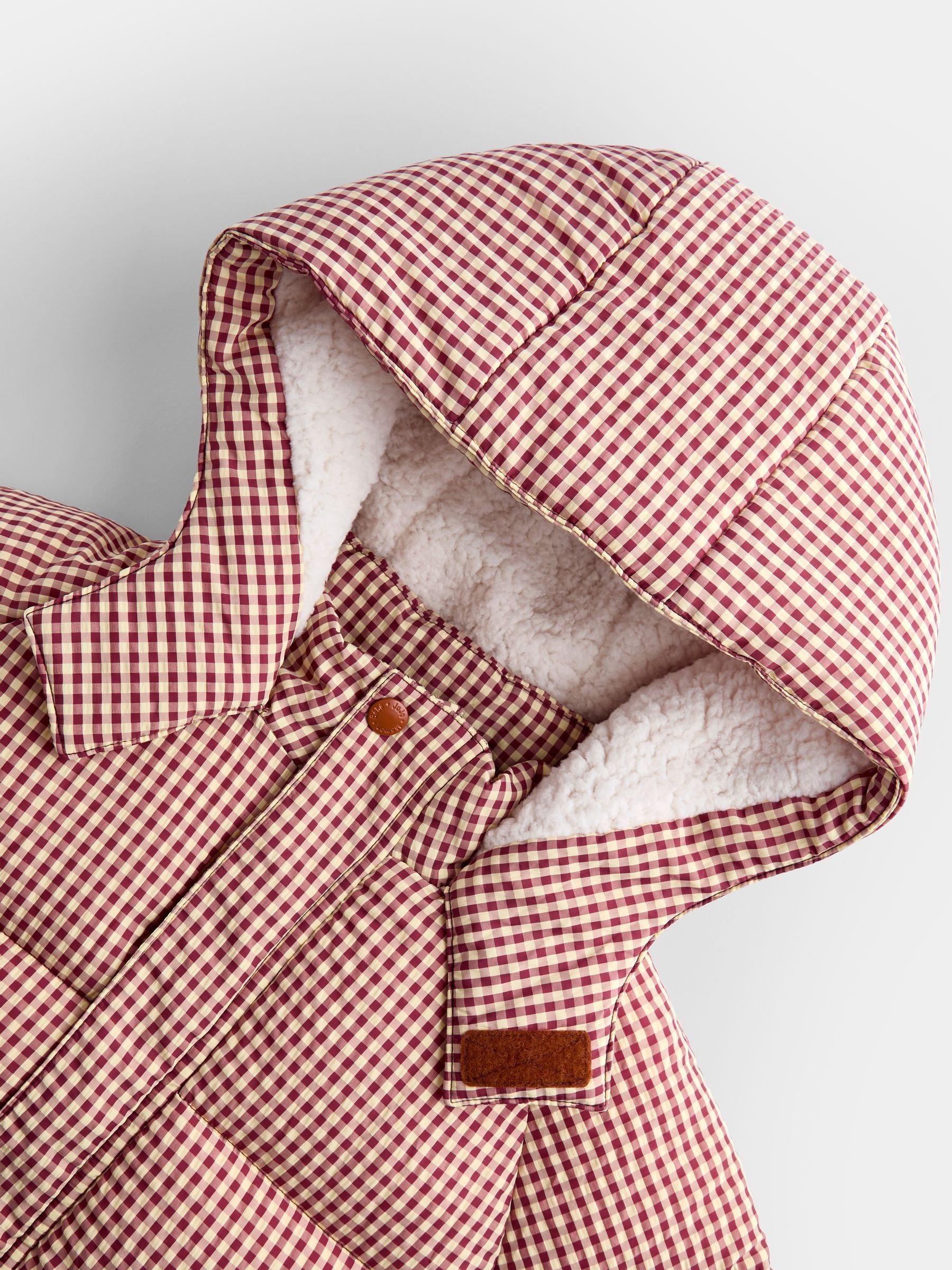 Brown Gingham Cosy Lined Puffer Jacket - Image 4 of 5