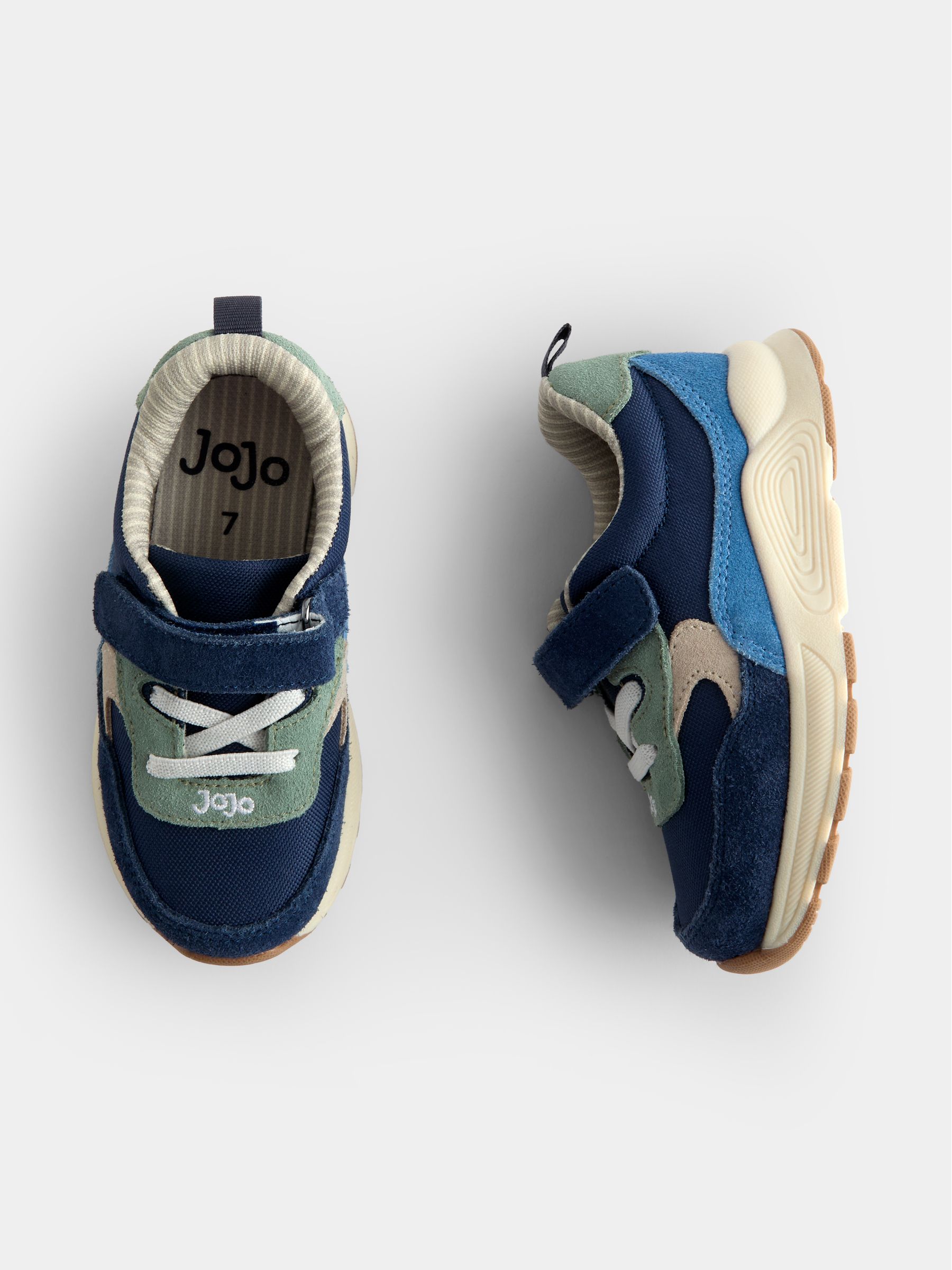 Blue Colourblock Riptape Trainers - Image 4 of 4 Blue Colourblock Riptape Trainers - Image 4 of 4