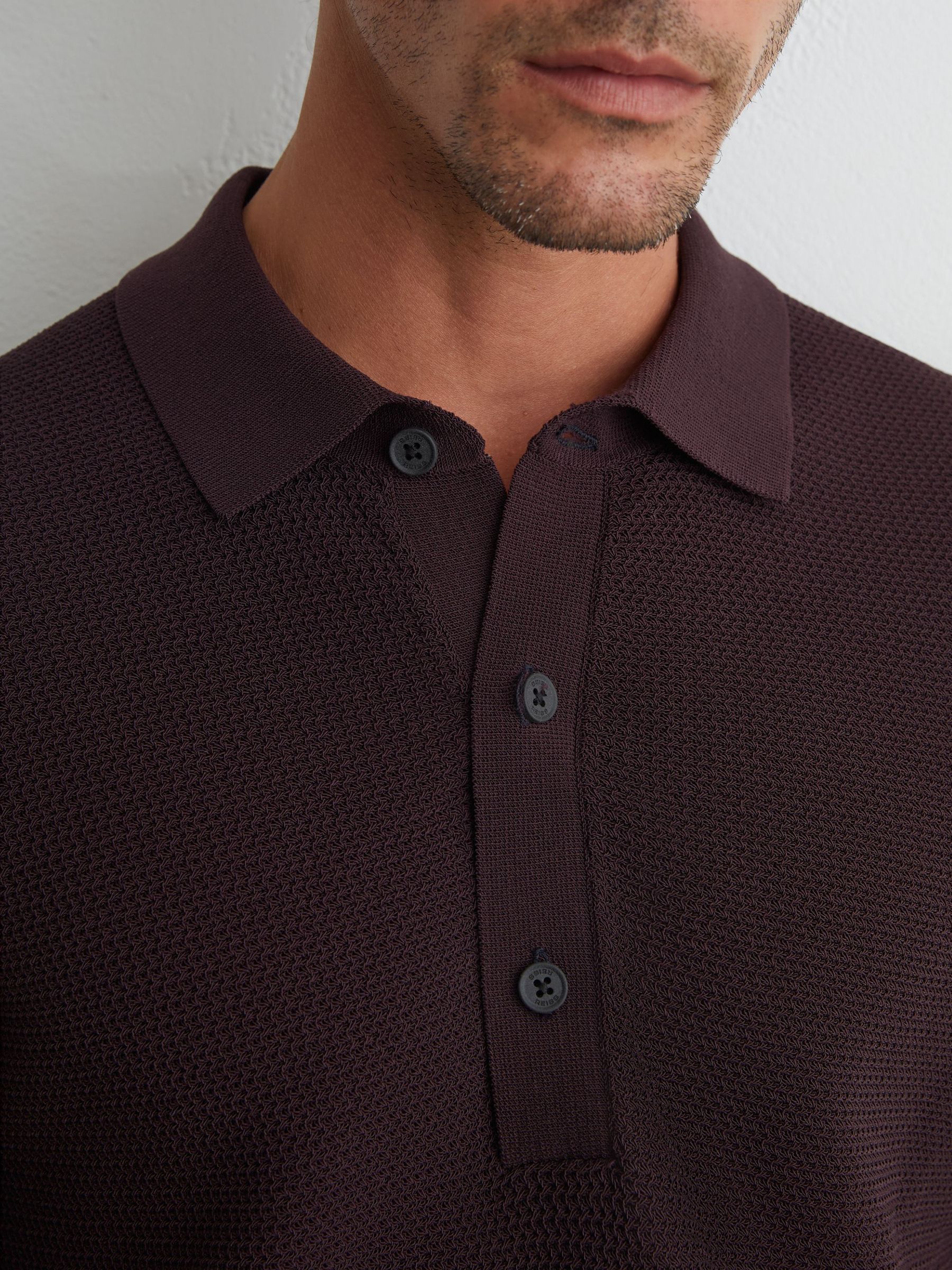 Polo Shirt in Dark Bordeaux - Image 3 of 6