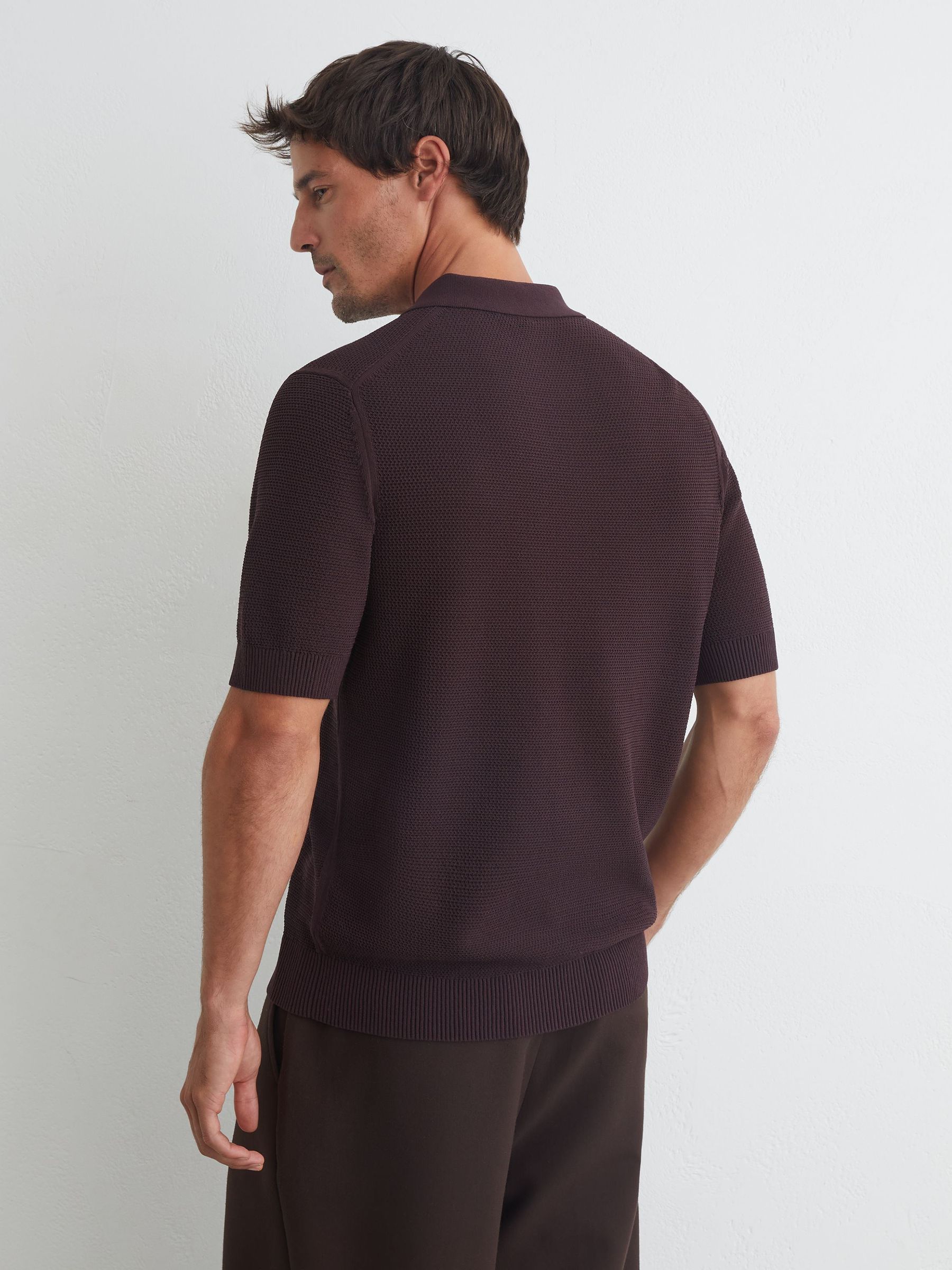 Polo Shirt in Dark Bordeaux - Image 5 of 6