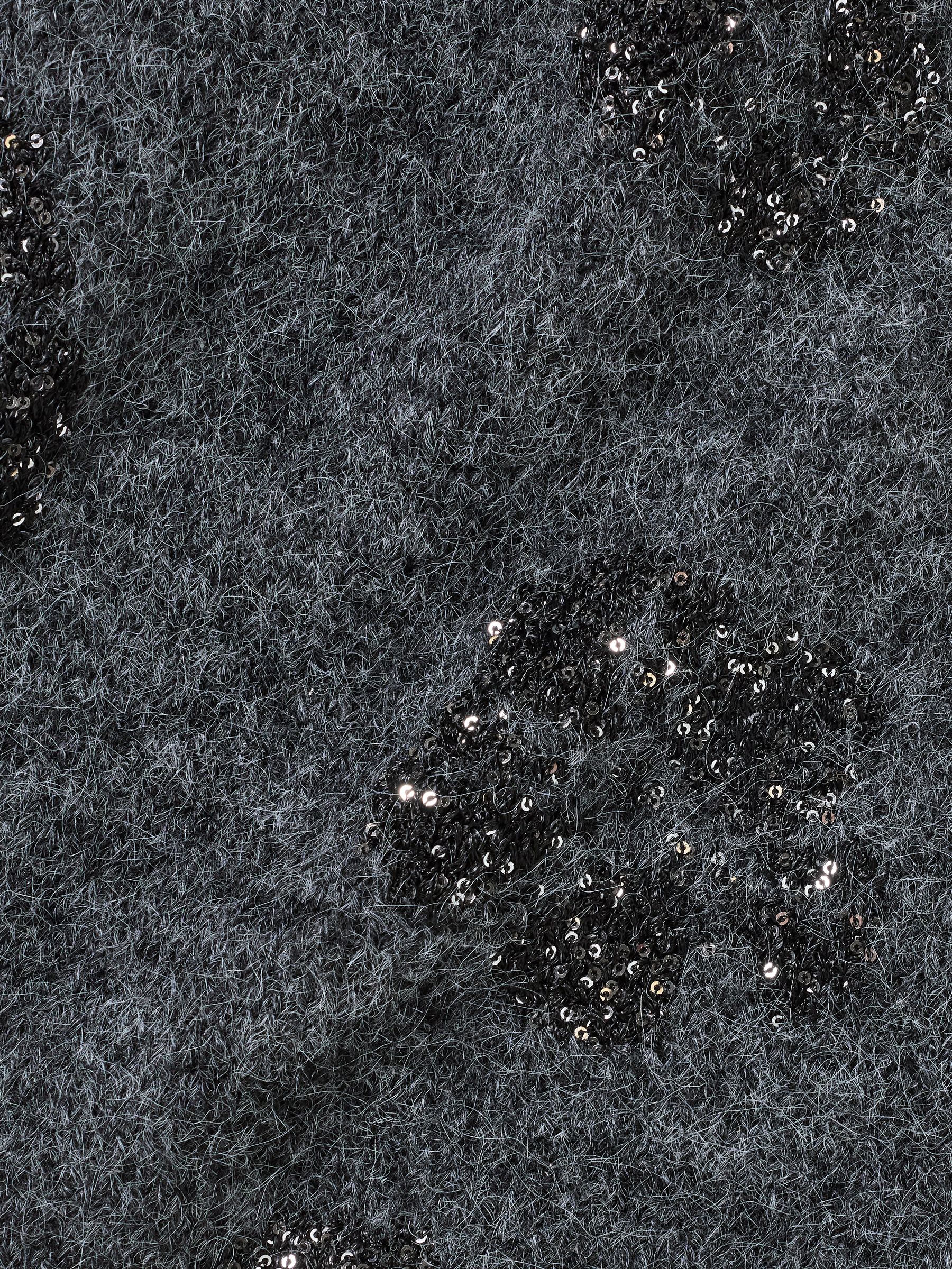 Grey Floral Sequin Triangle Scarf - Image 5 of 5