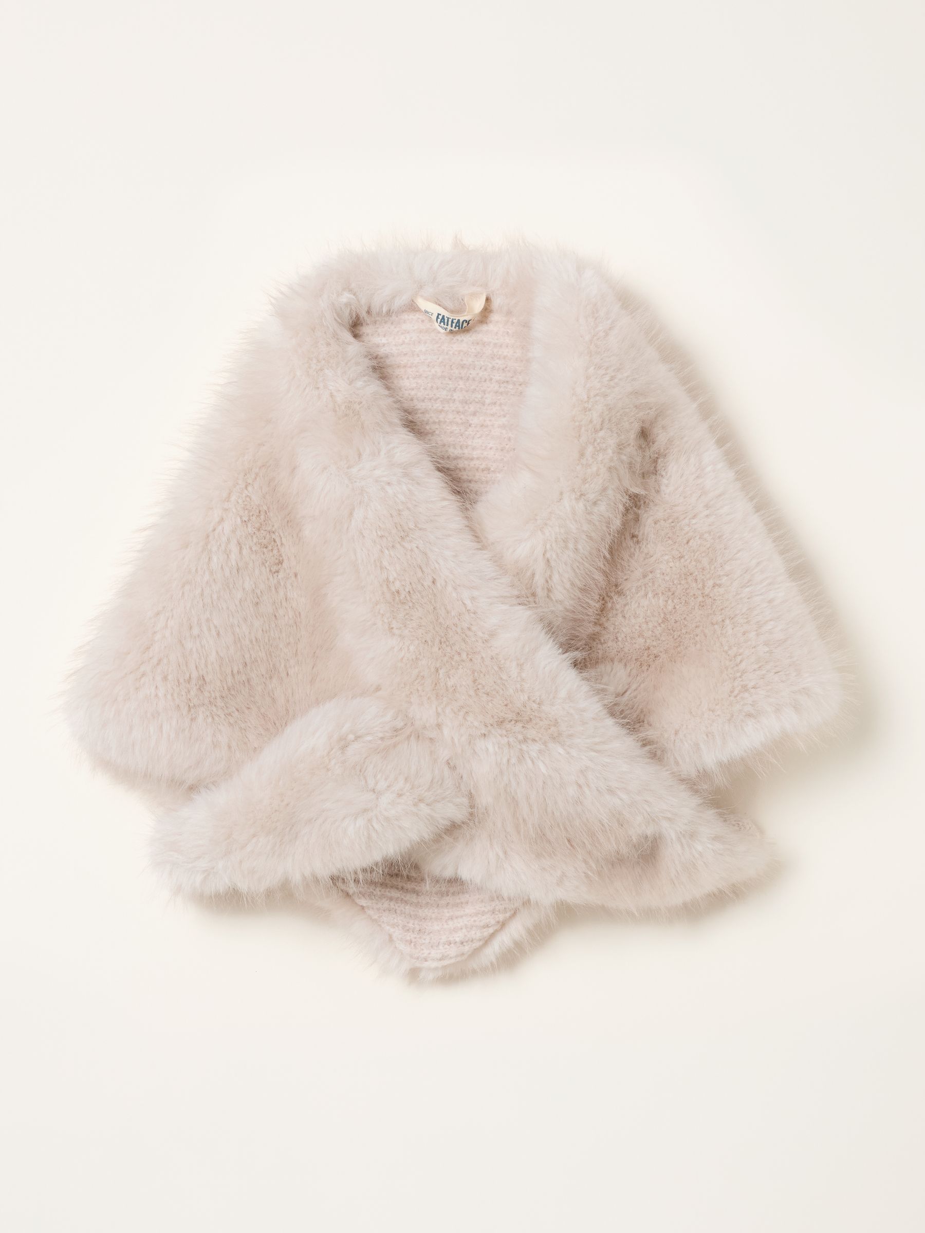 Ivory Faux Fur Triangle Scarf - Image 1 of 3 Ivory Faux Fur Triangle Scarf - Image 1 of 3