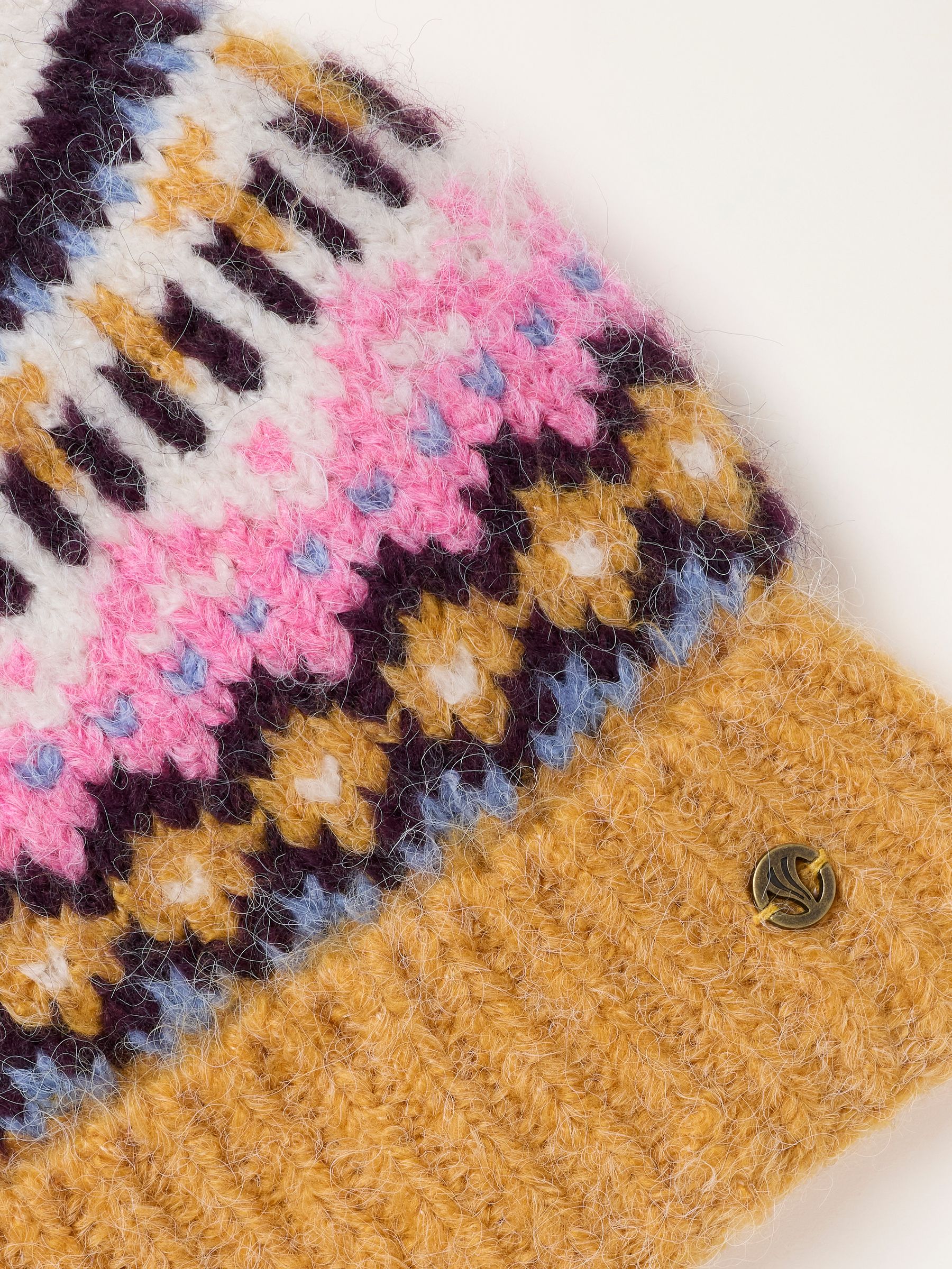 Mustard Yellow Luna Fairisle Bobble Hat - Image 3 of 3